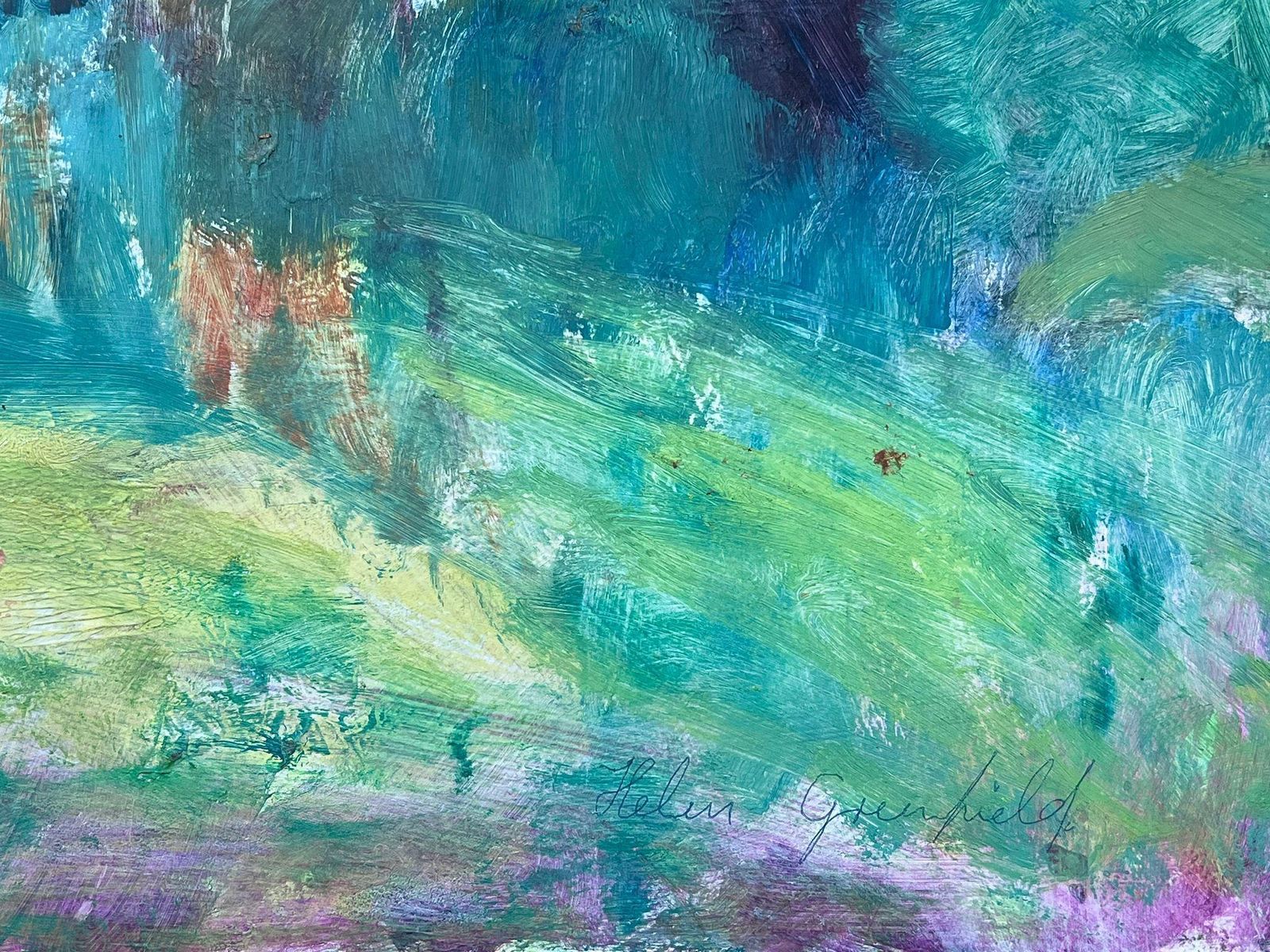 Helen Greenfieldvibrant Impressionist Landscape Of Lush Greenery And Meadow photo Art