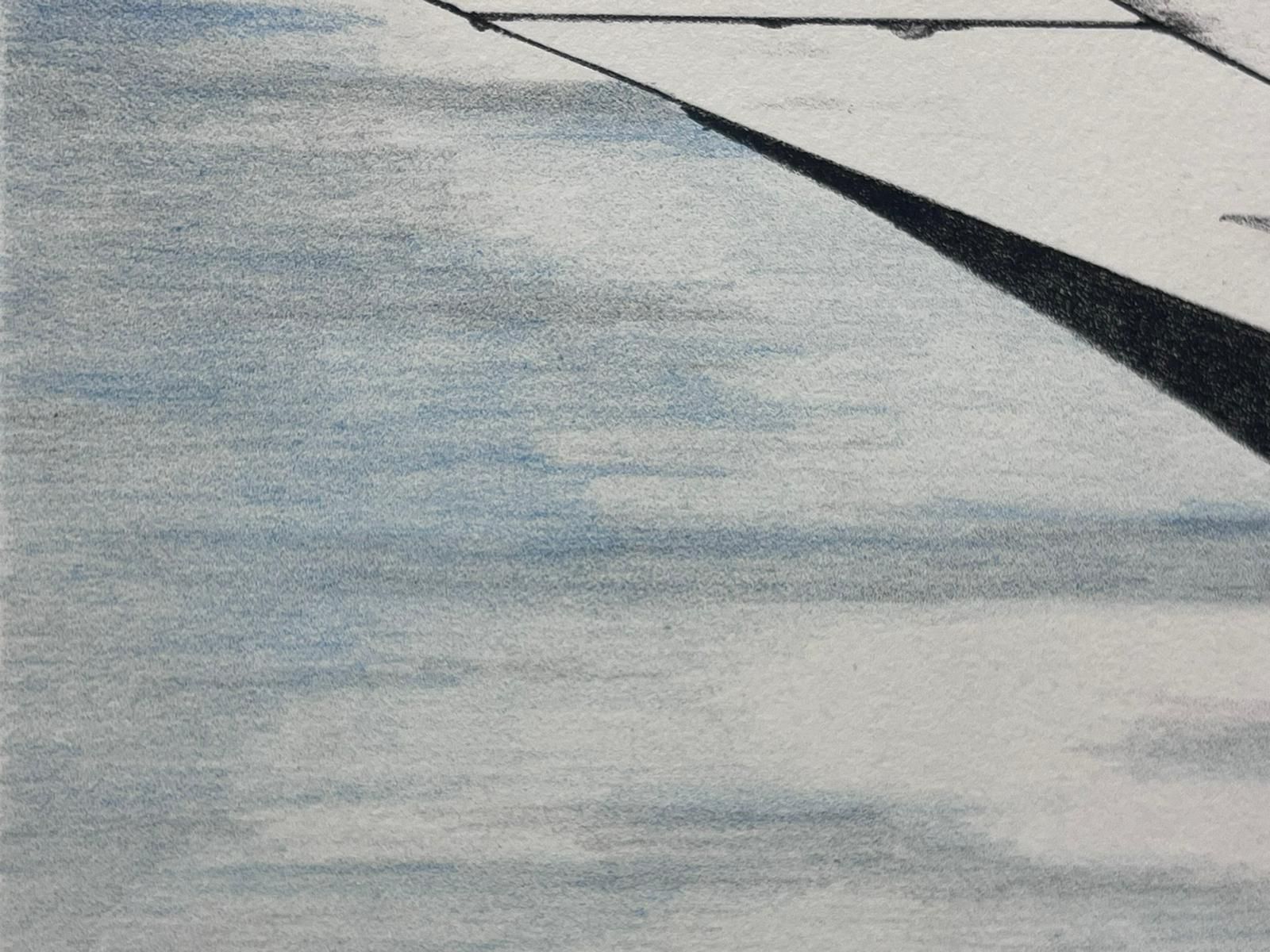French Schoolminimalist Aerial Perspective Of An Airplane Wing Contemporary Artwork photo Art