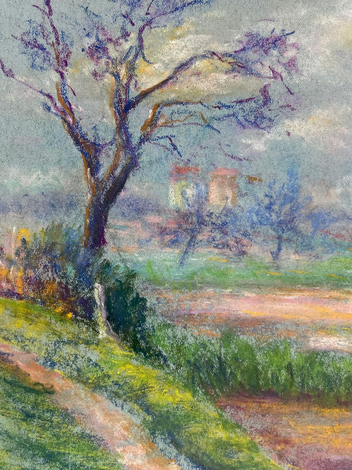 Regine Davidspring Awakening Blossoming Trees Under A Moody Sky In A Pastel Landscape1947 photo 403.0