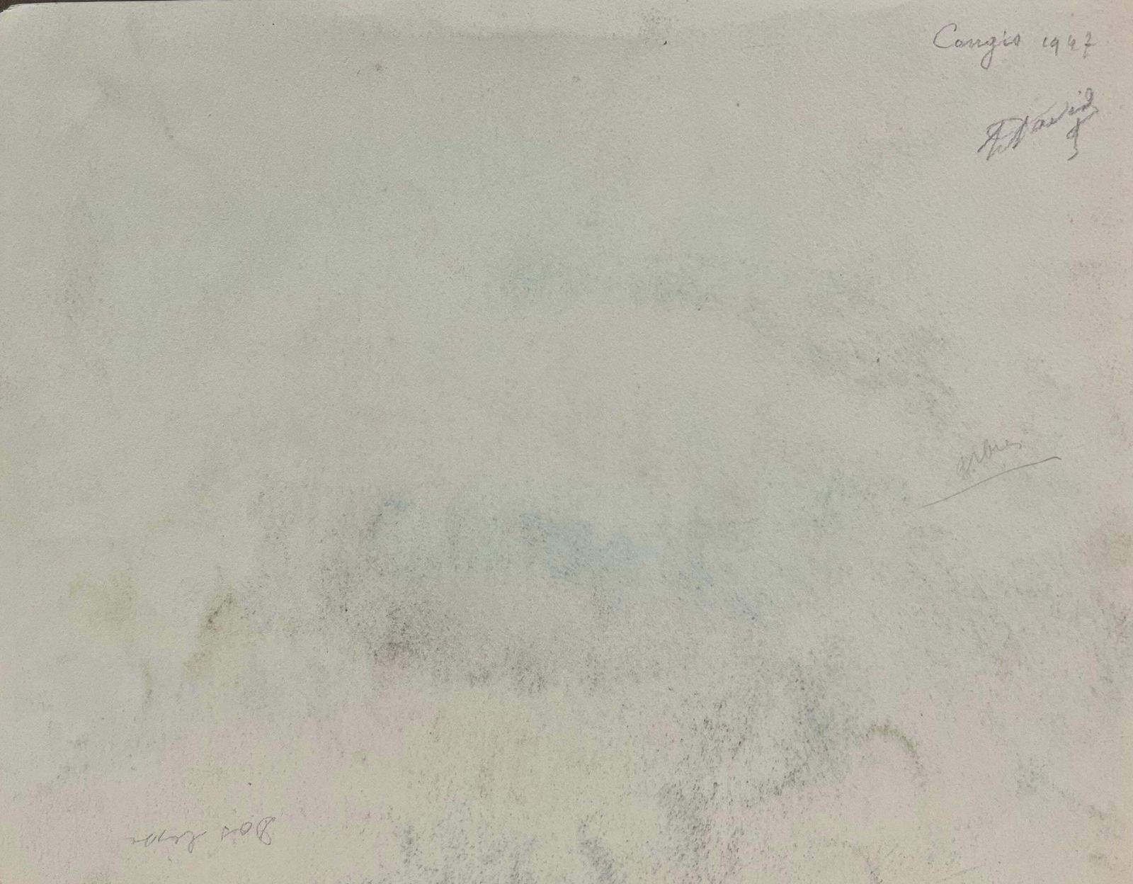 Regine Davidmid 20th Century Harvest Hues Pastel Landscape Of Haystacks And Fields At Dawn1947 photo vinterior