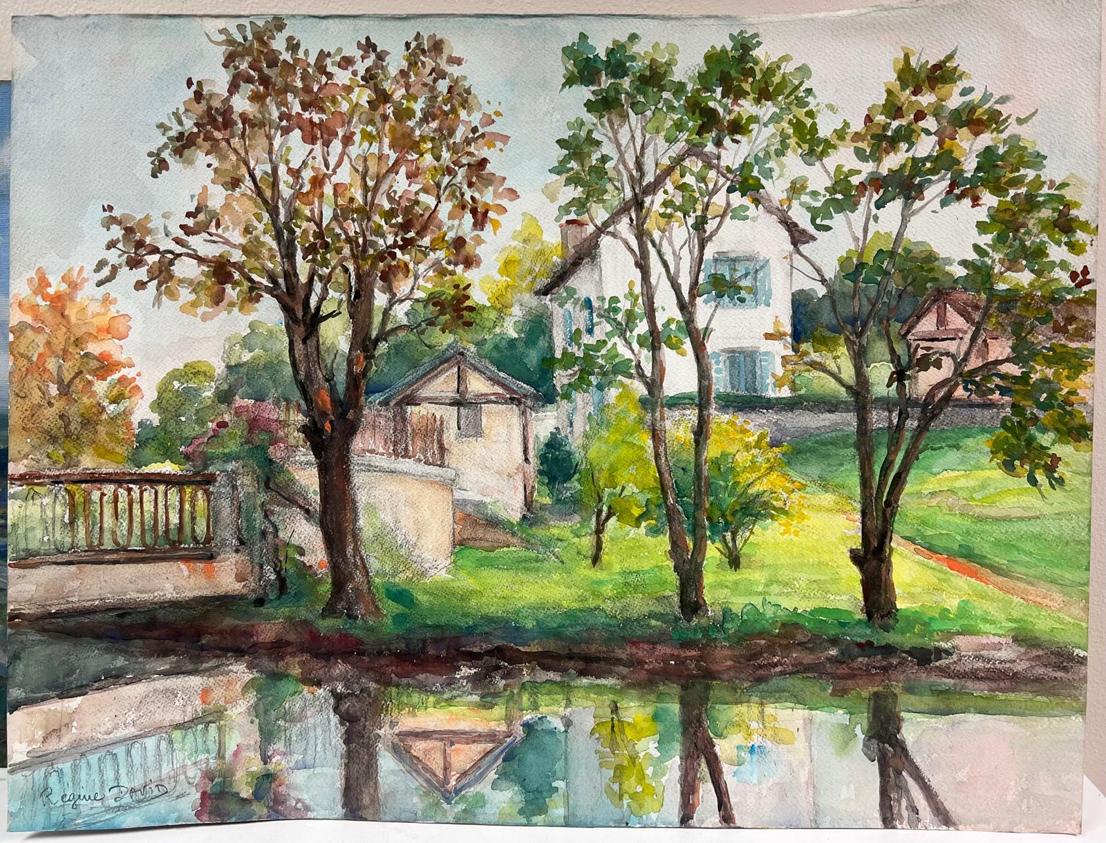Regine Davidreflections Of Home A Tranquil Countryside Scene By The Water's Edge1986 photo furniture