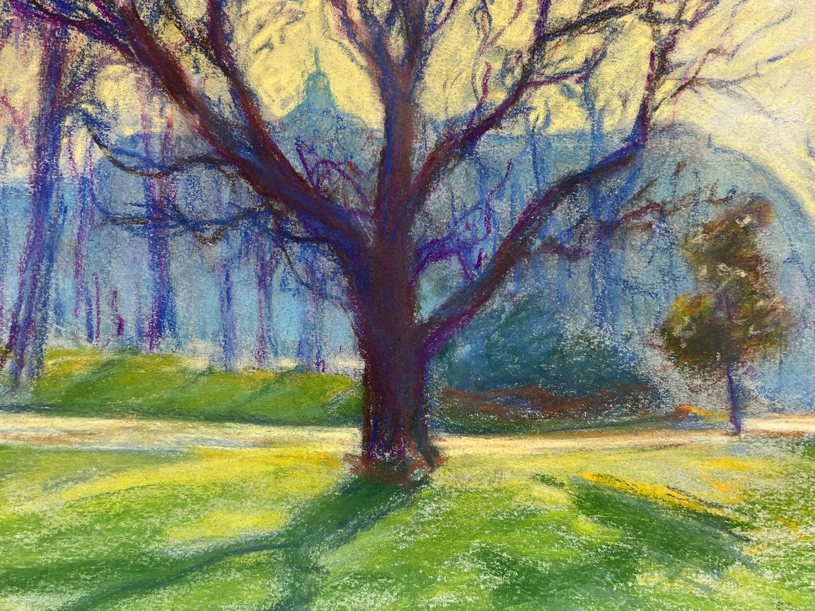 Regine Davidmid 20th Century French Winter Sunlight In The Park Landscape Of Bare Trees1975 photo 382.0