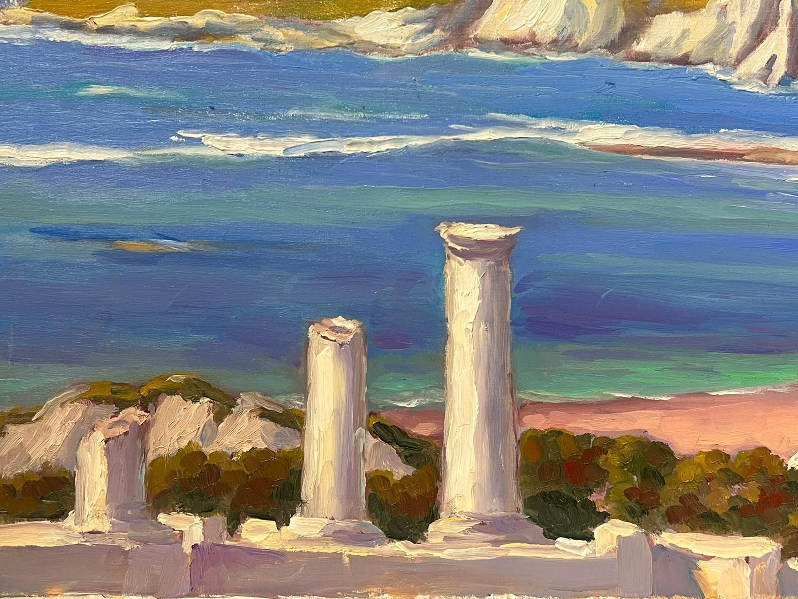 Georges Bordonovefrench Contemporary Oil Painting Ancient Shores Coastal Landscape1997 photo for sale