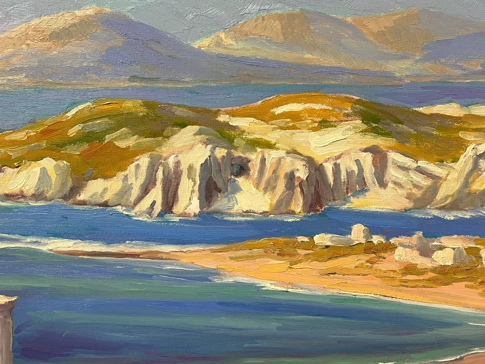 Georges Bordonovefrench Contemporary Oil Painting Ancient Shores Coastal Landscape1997 photo Art