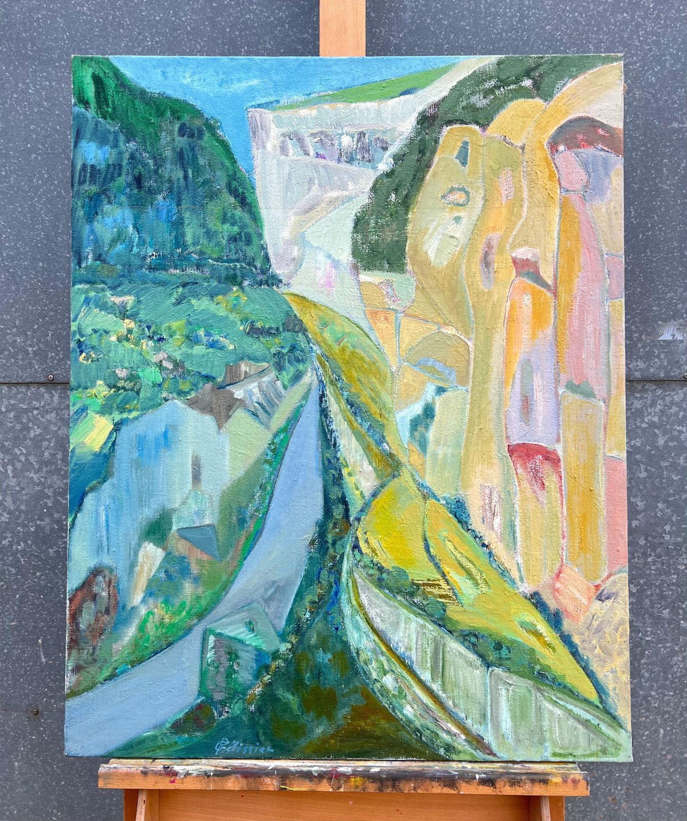 Gilbert Pelissierlarge French 20th Century Abstract Landscape Gorges De Verdon Provence photo for sale