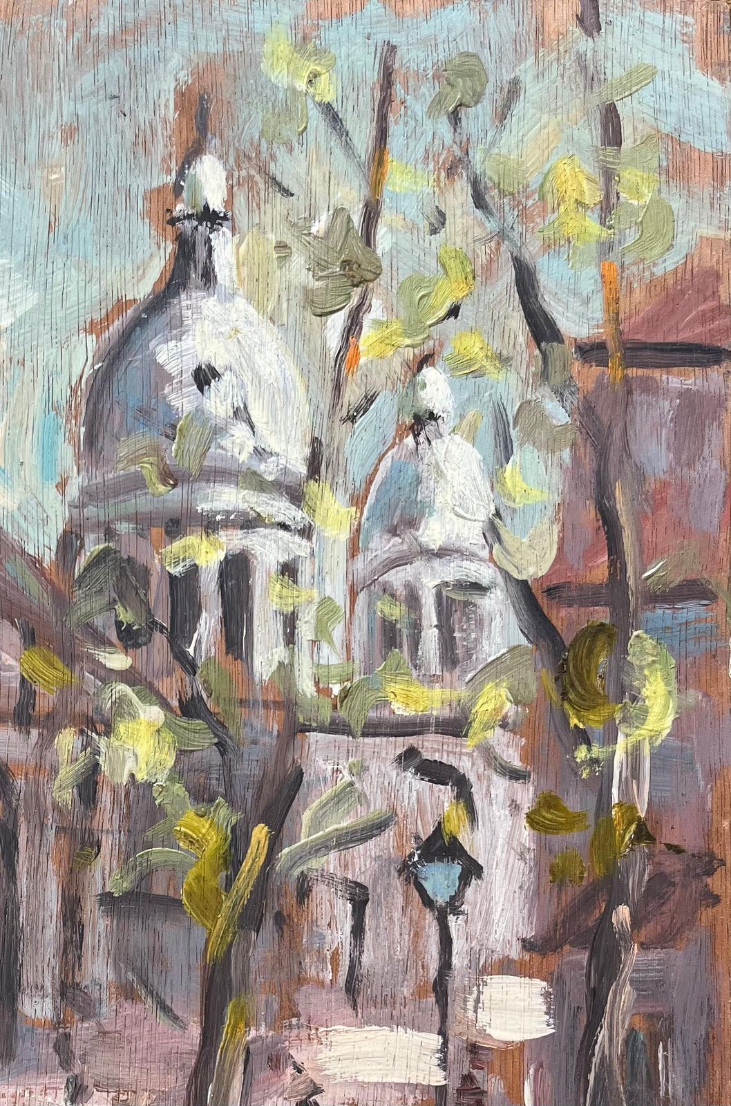 Fanch Lelfrench Impressionist Oil Painting Of Basilica Of Sacré Cœur And Street Scene photo 545.0