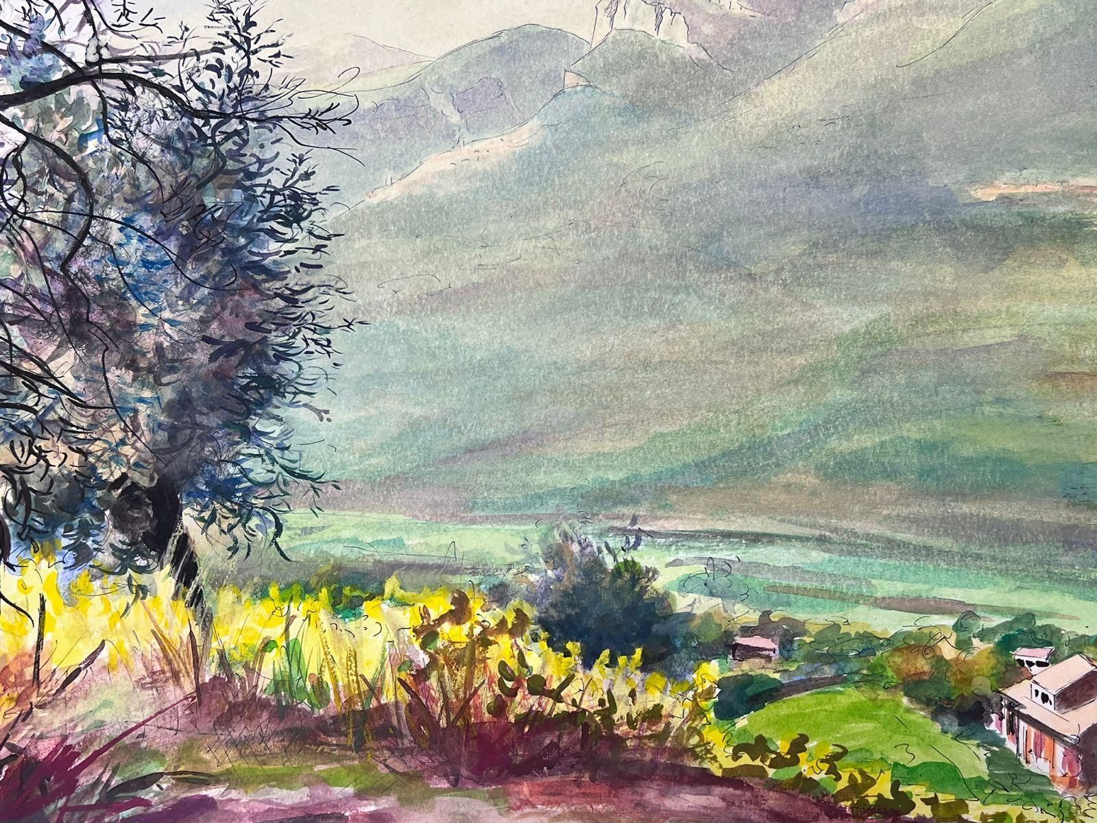 Josine Vignoncaptivating Watercolor Landscape Of A Mountain Valley With Blooming Trees1999 photo 402.0