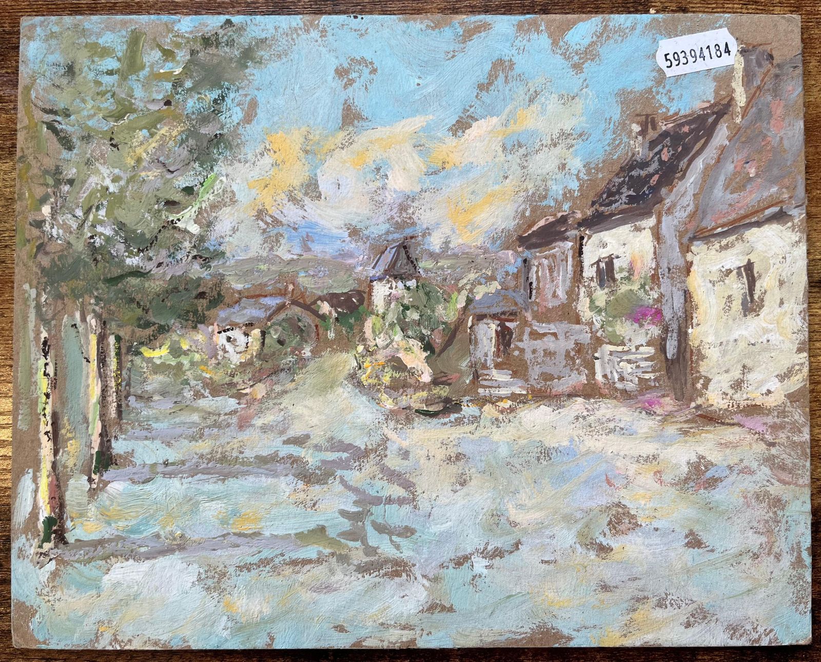 F.T Rousselimpressionist Oil Painting Of A Village Street Scene1995 photo vinterior