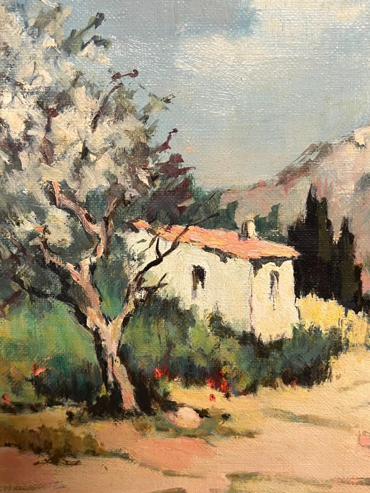 Georges Lerouxles Alpilles Provençal Landscape With Figure Walking On Path Signed French Oilmid 20th Century photo 928.0