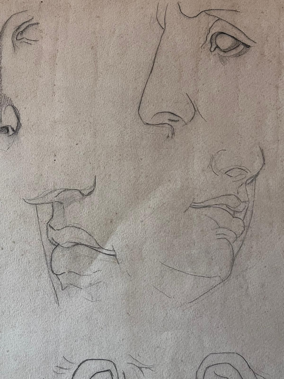 French Schoolantique French Sketch Study Of Facial Features1921 photo Art
