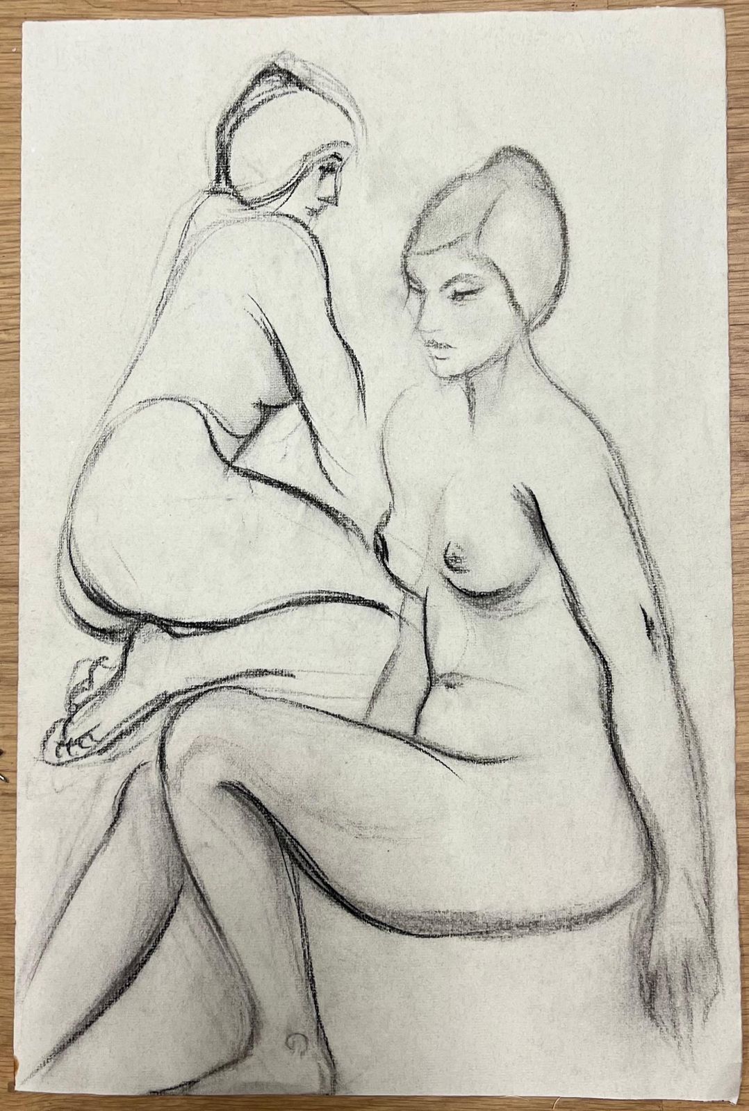 Dagmar Web1960's Original French Pastel Sketch Nude Seated And Kneeling Female Figures1960's photo furniture