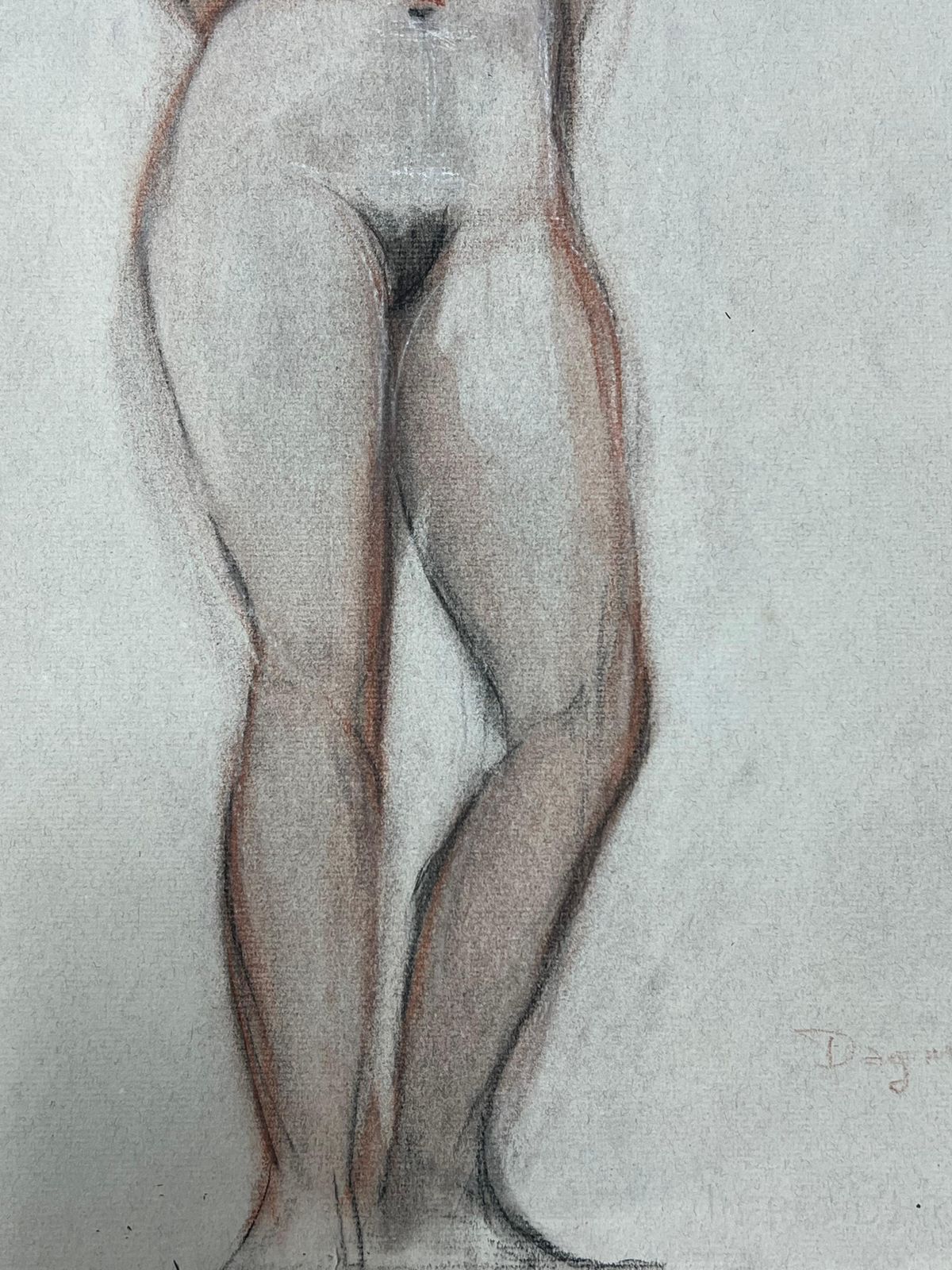 Dagmar Web1960's Original French Pastel Sketch Standing Nude Portrait1960's photo 204.0
