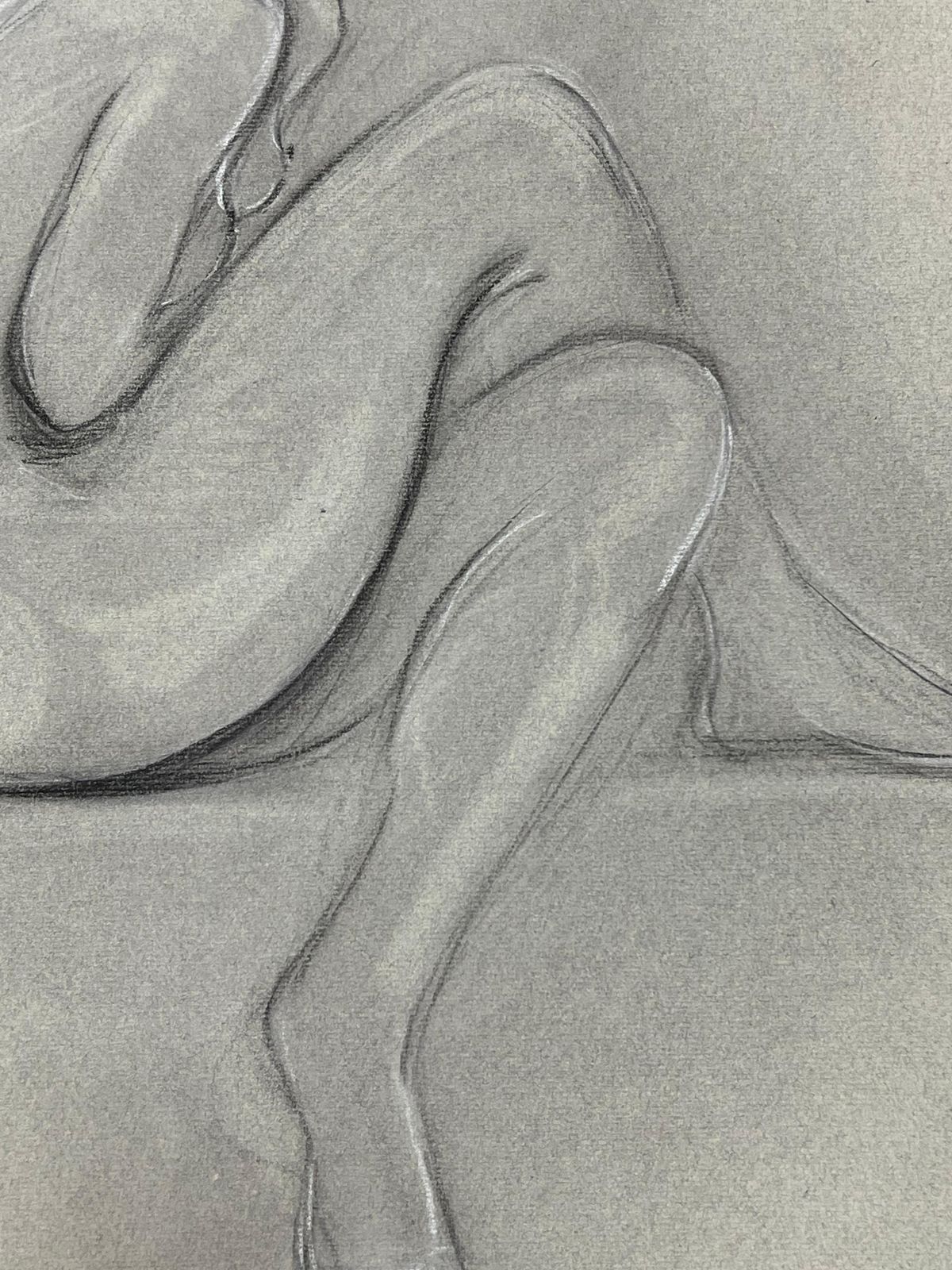 Dagmar Web1960's Original French Pastel Sketch Contemplative Seated Nude Model1960's photo 225.0