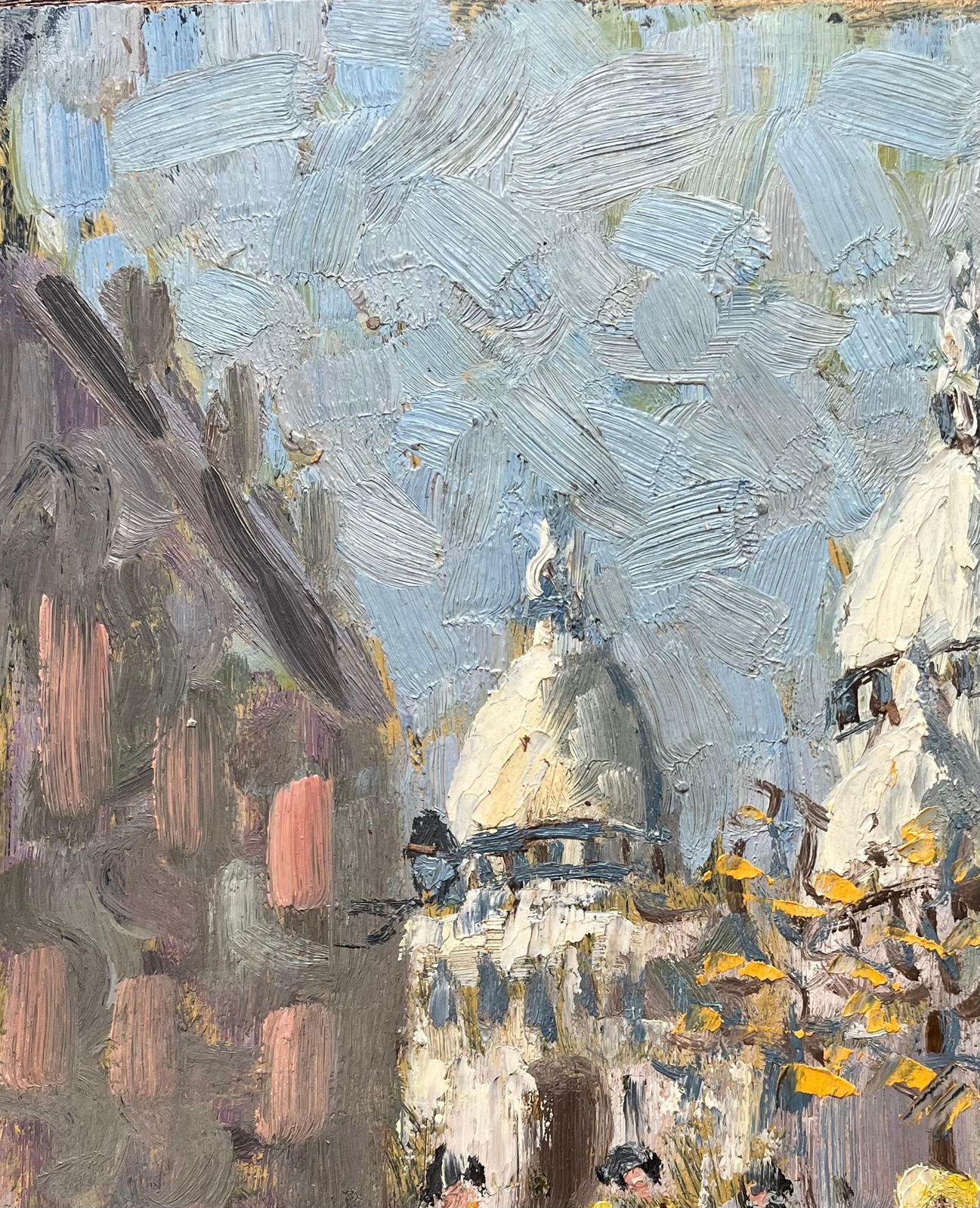 Fanch Lelfrench Impressionist Oil Painting Of Montmartre With Sacré Cœur Basilica photo vinterior
