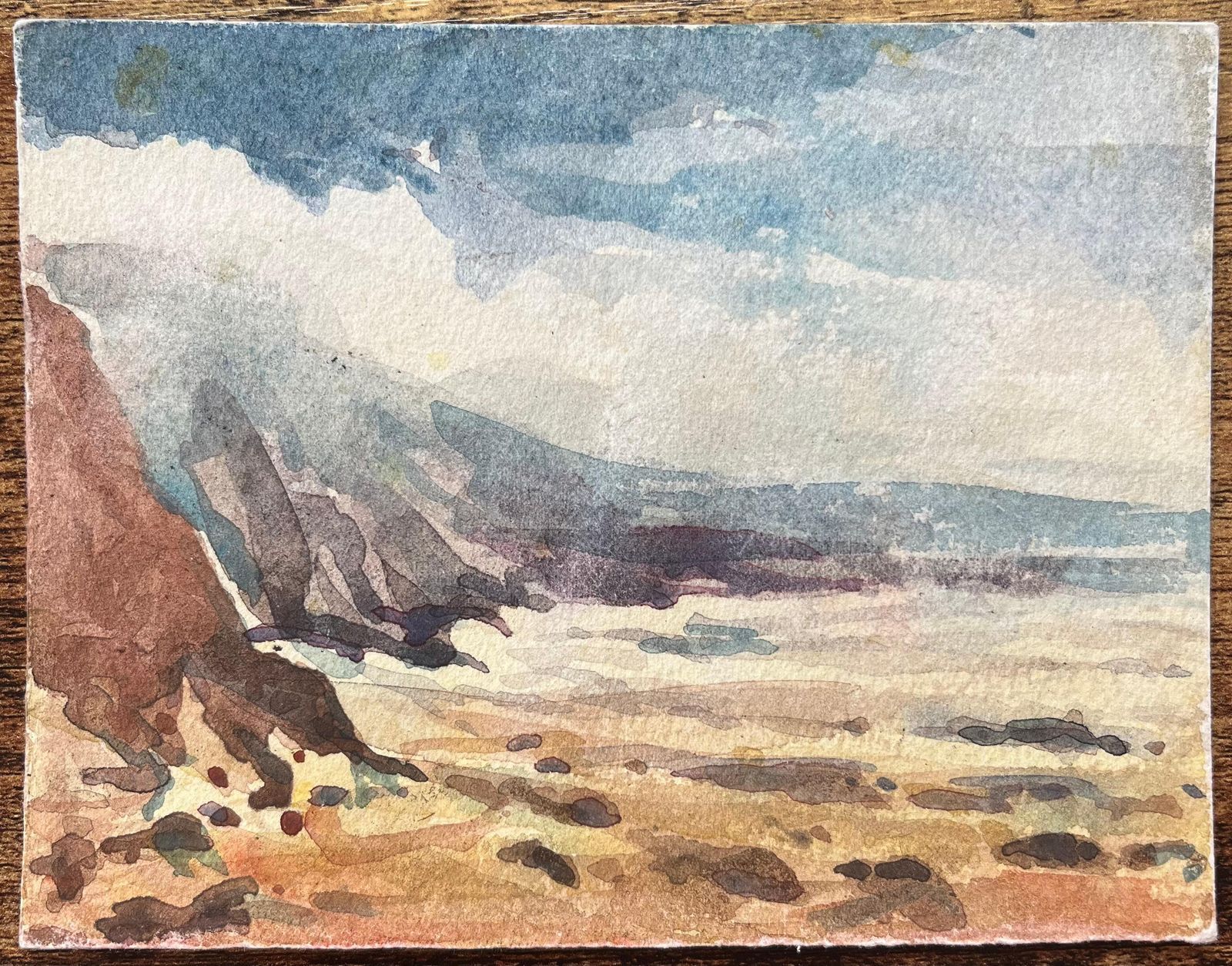 Maurice Mazeiliefrench Impressionist Watercolor Of A Coastal Landscape With Cliffs photo furniture