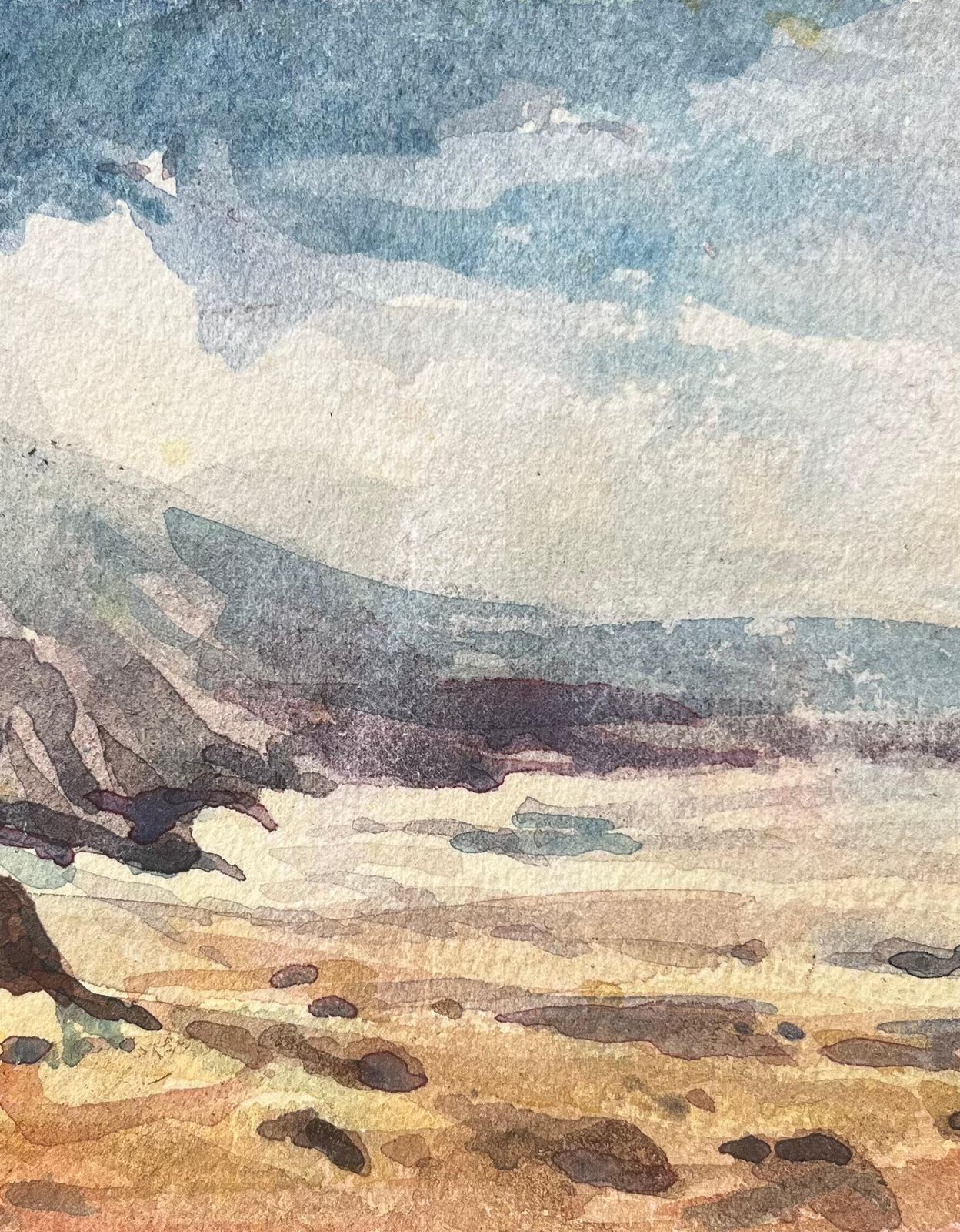 Maurice Mazeiliefrench Impressionist Watercolor Of A Coastal Landscape With Cliffs photo Art