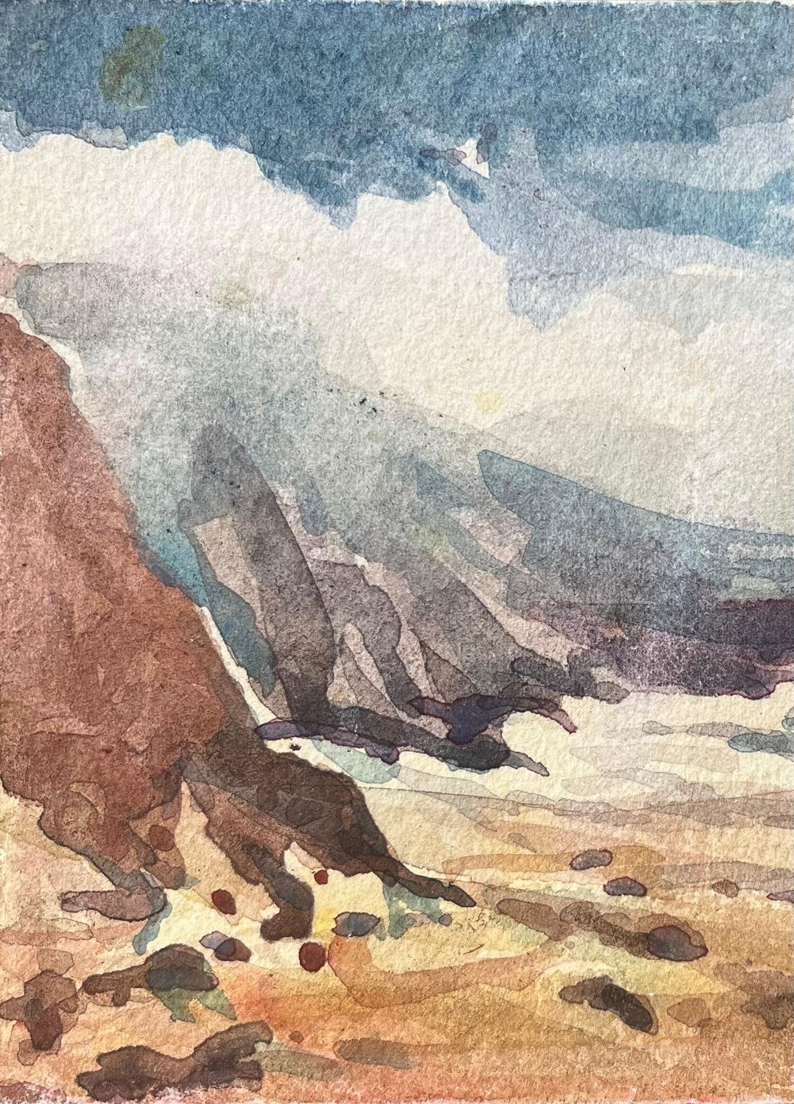 Maurice Mazeiliefrench Impressionist Watercolor Of A Coastal Landscape With Cliffs photo 239.0