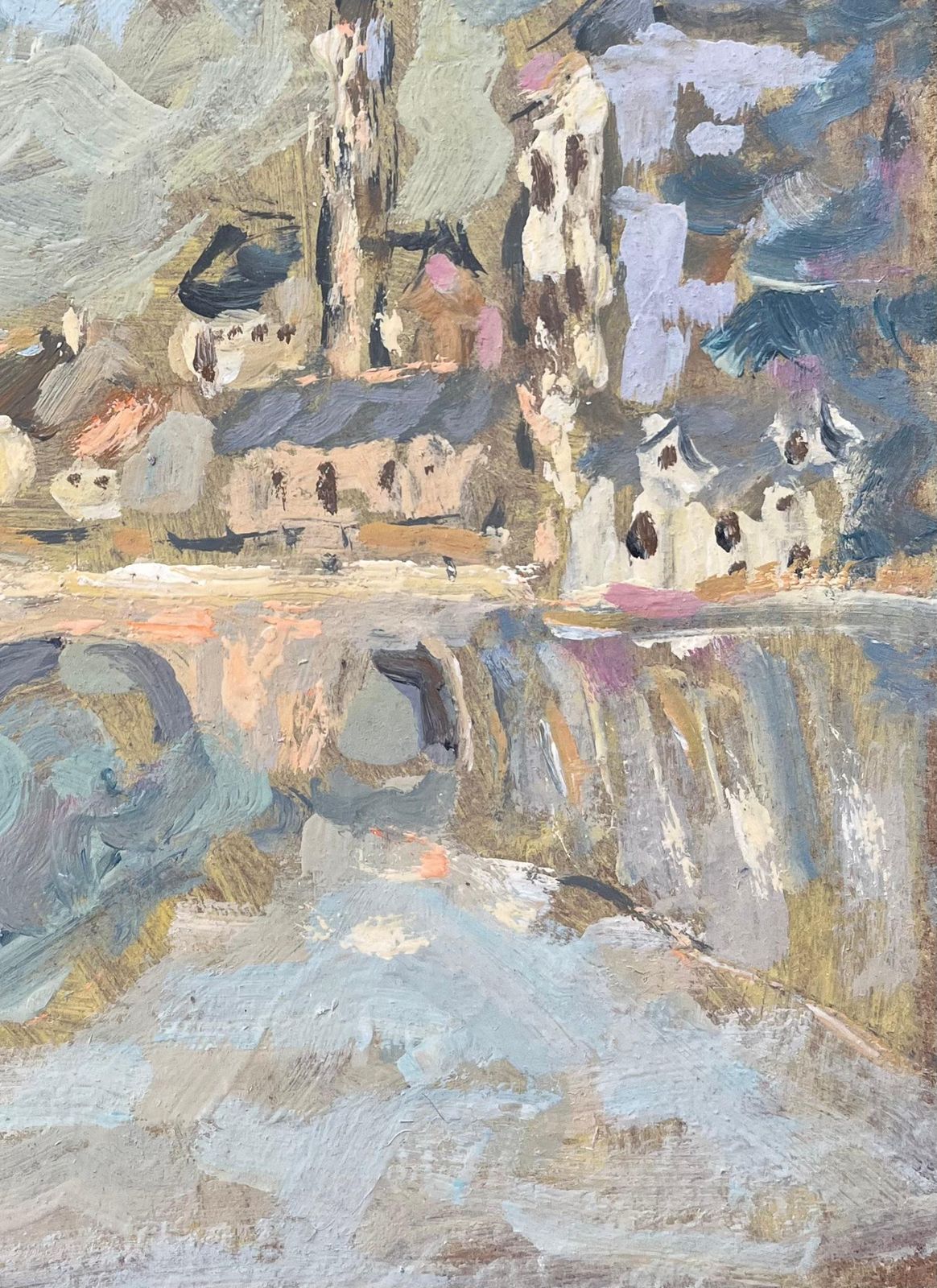 Fanch Lelfrench Impressionist Oil Painting Of Moret Sur Loing, France photo for sale