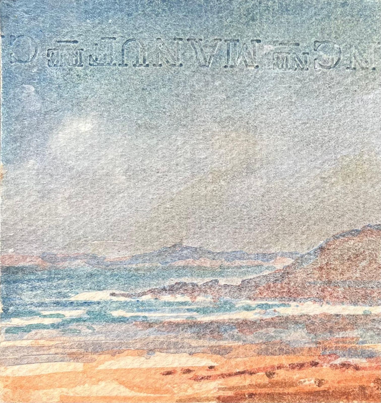 Maurice Mazeiliefrench Impressionist Watercolor Of Landscape With Beach And Distant Hills photo 117.0