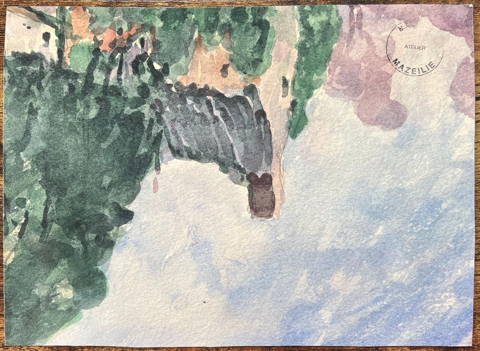 Maurice Mazeiliefrench Impressionist Watercolor Of Figures Relaxing On A Beach photo vinterior