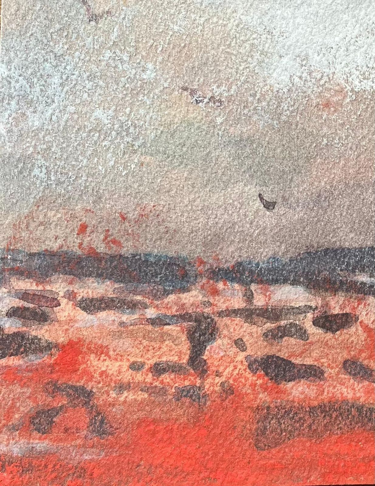 Maurice Mazeiliefrench Impressionist Watercolor Of Coastal Scene Of A Beached Sailboat photo 137.0