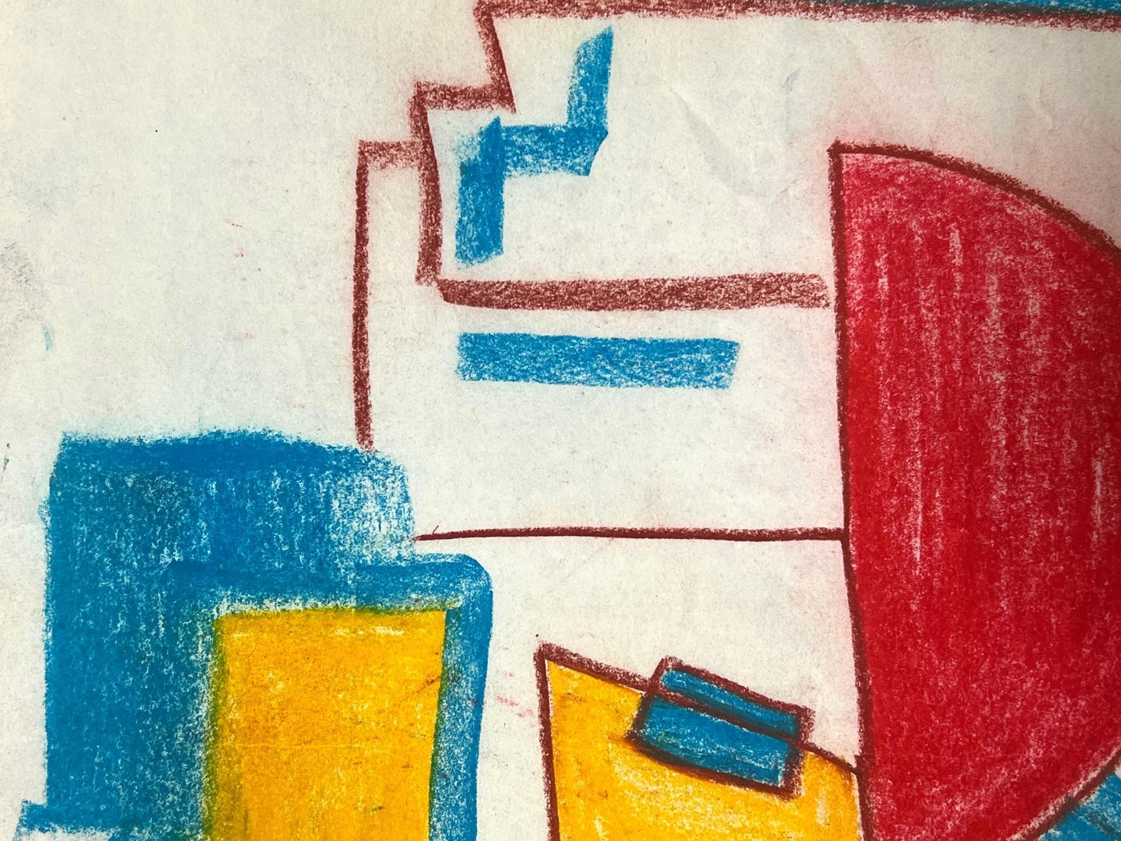 Robert Somertonabstract Expressionist British Original Pastel Red Yellow And Blue Solid Colorsc. 2022 photo Art