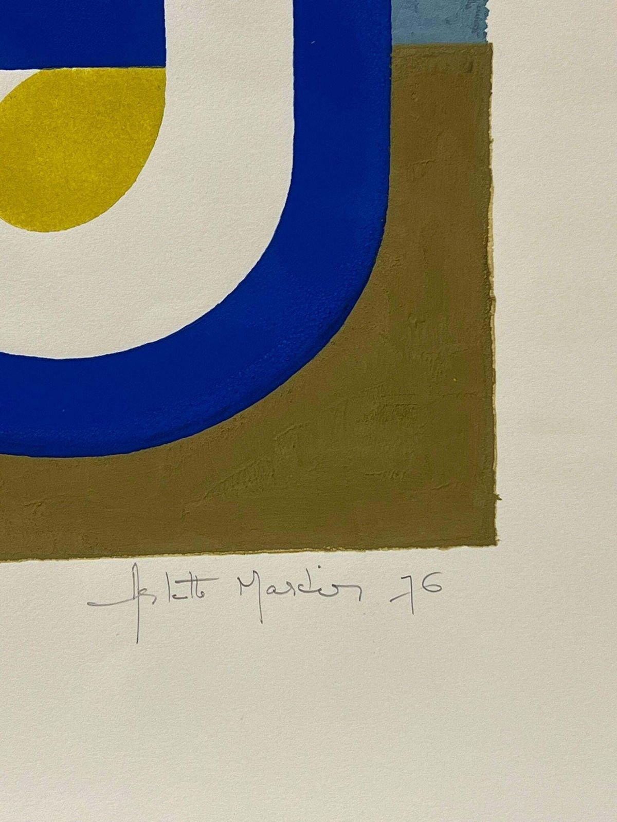 Arlette Martin1970's French Geometric Abstract Painting Bold Modern Colours20th Century photo for sale