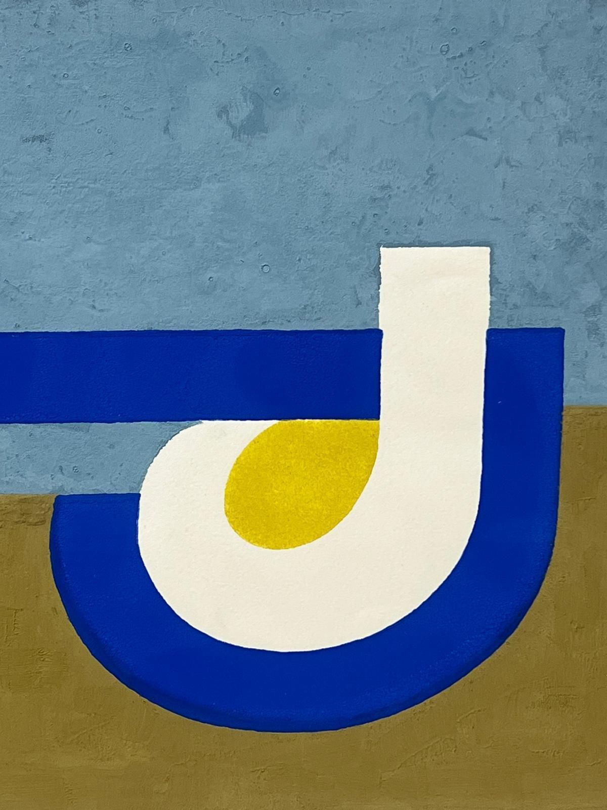 Arlette Martin1970's French Geometric Abstract Painting Bold Modern Colours20th Century photo vinterior
