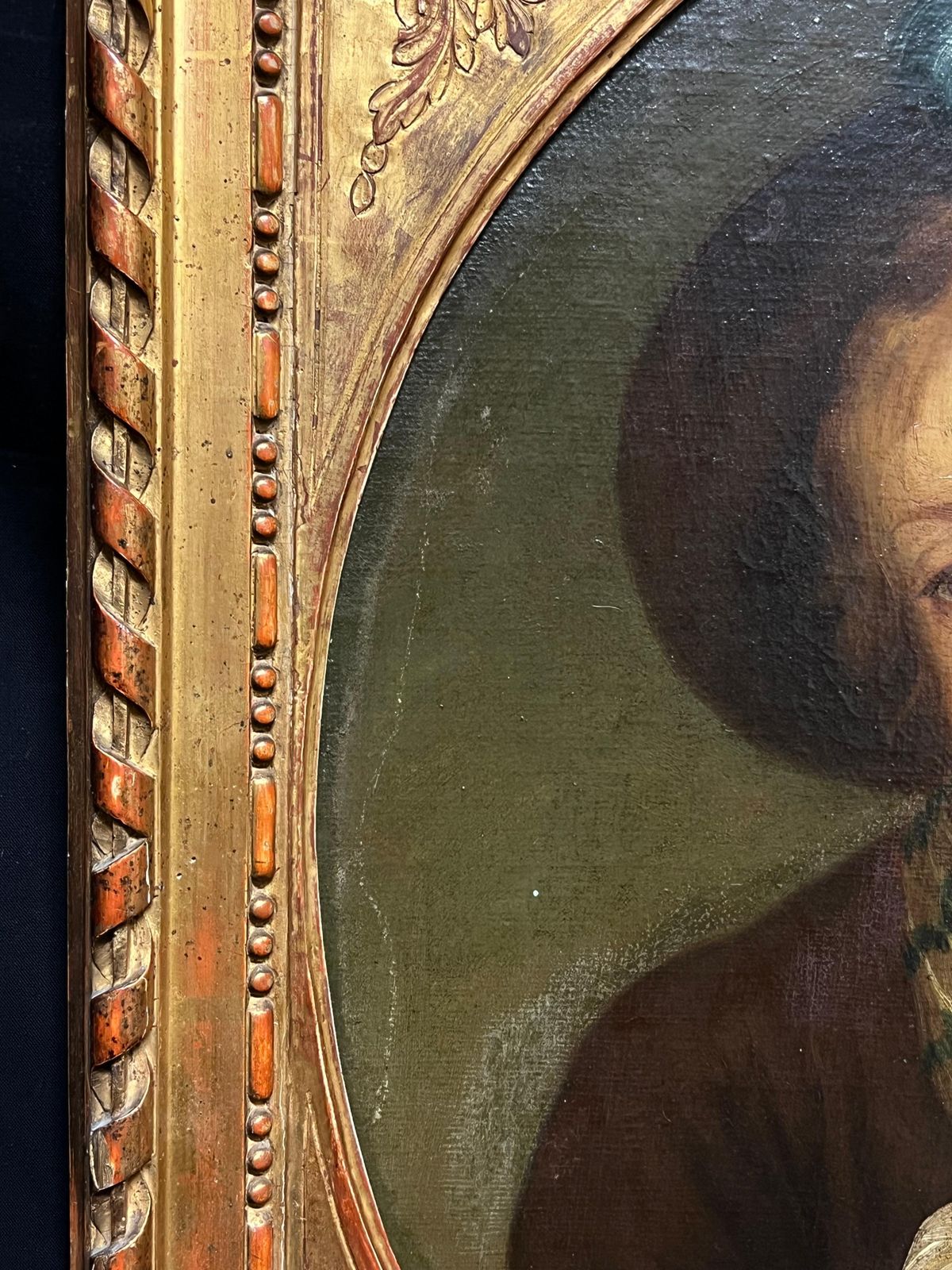 French Schoolfrench Rococo 18th Century Portrait Young Boy Playing A Flute Oval Oil Painting18th photo vintage