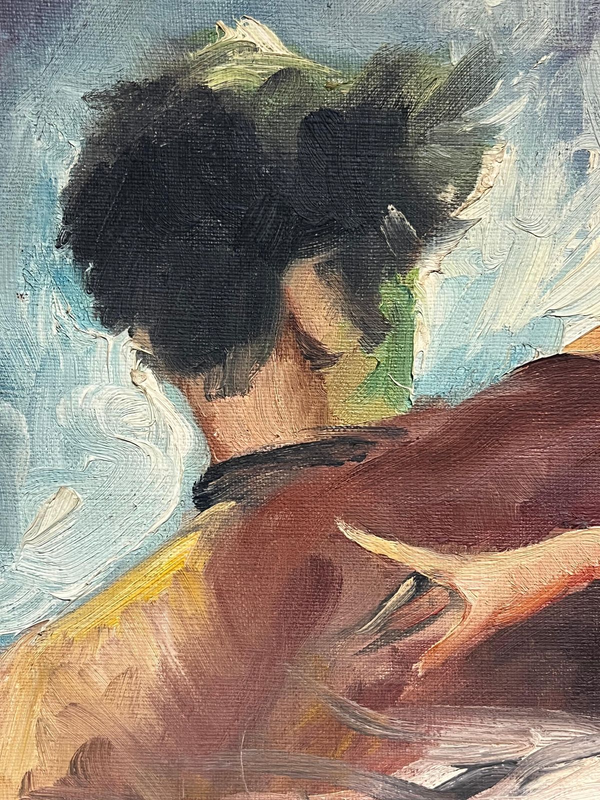 Spanish Mid 20th Centurymid Century Oil Painting In Ornate Frame Flamenco Dance Scene In Vibrant Colorsmid 20th Century photo Art