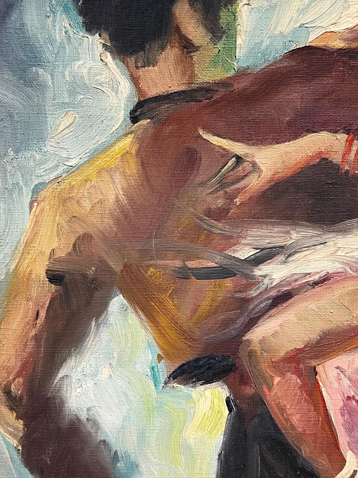 Spanish Mid 20th Centurymid Century Oil Painting In Ornate Frame Flamenco Dance Scene In Vibrant Colorsmid 20th Century photo 1250.0