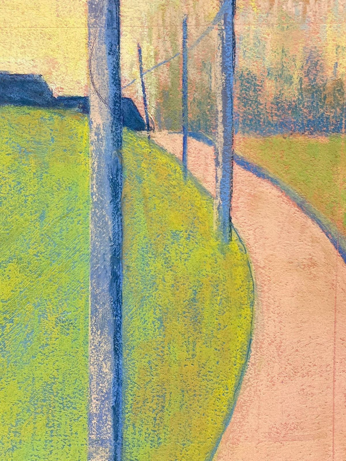 Jill Jacksonpink And Green Minimalist Landscape With Fence Posts And Curving Path photo 560.0