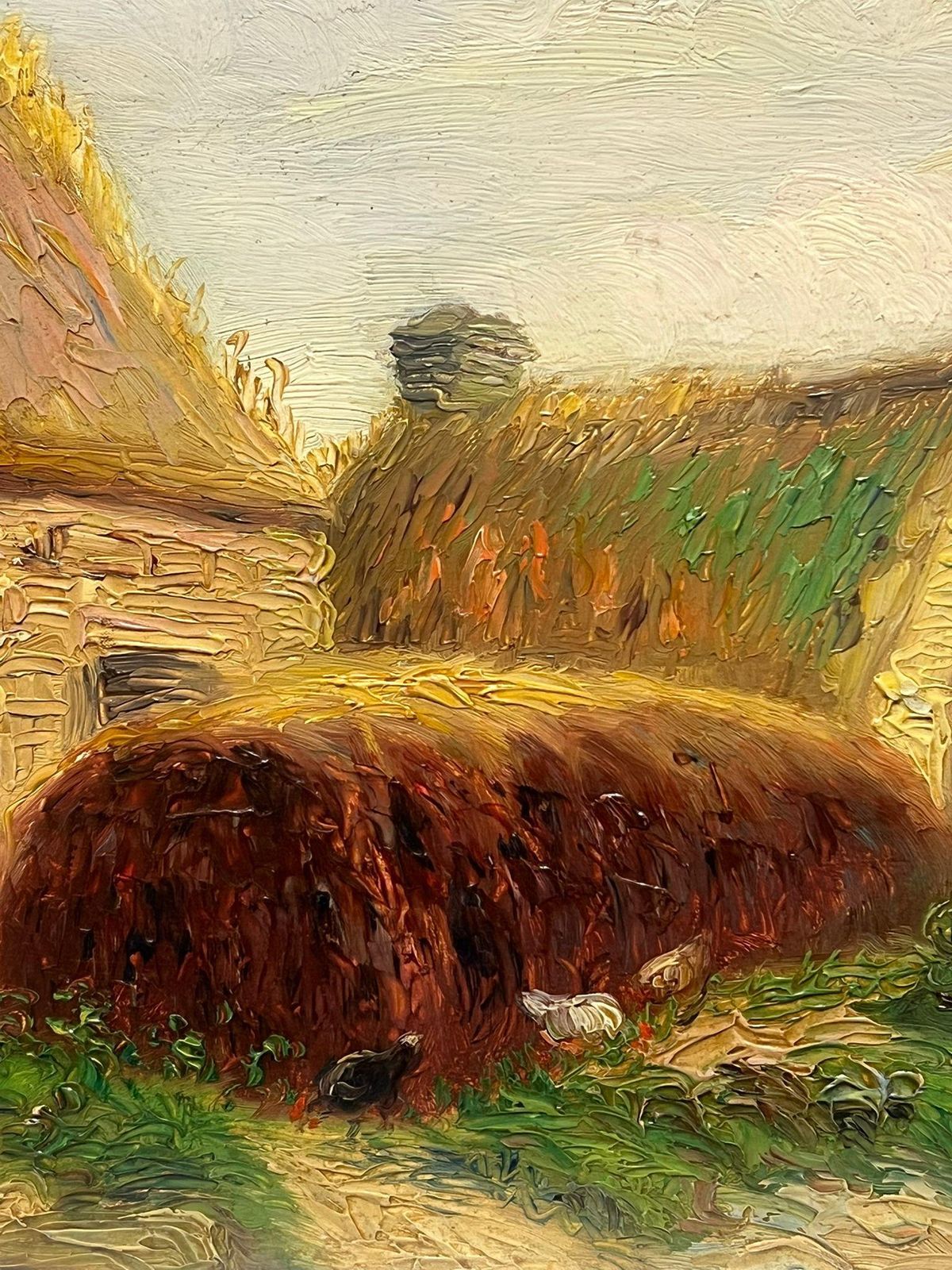 Paul Molinardlife In A Rustic Village Antique French Impressionist Oil Painting photo Art