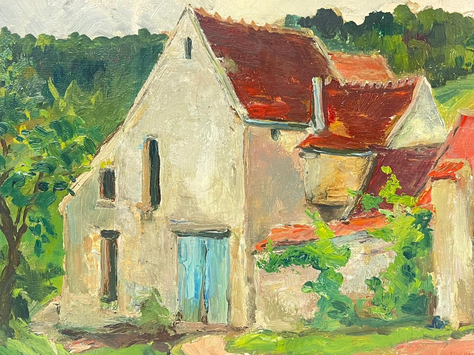 Regine Davidcharming Rural French Village Scene With Rustic Stone Houses Red Tiled Roofs1950's photo Art