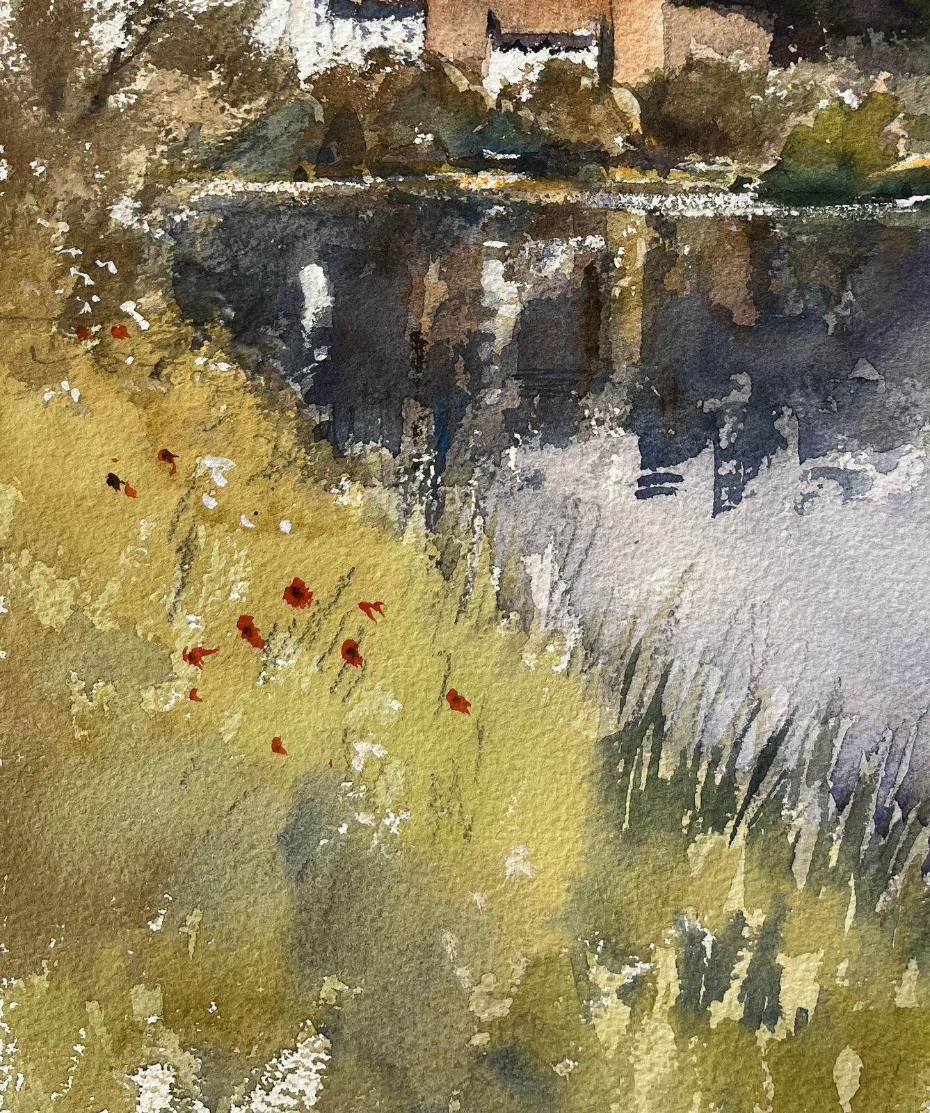Anthony Averybritish Impressionist Watercolor Of Church Reflection By The Riverside photo Art