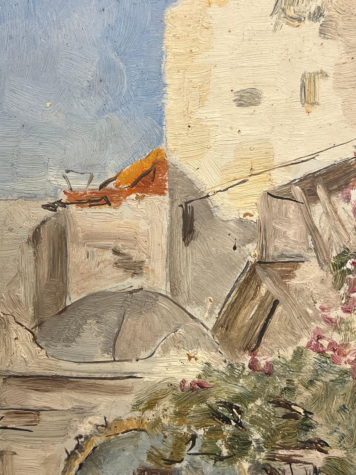 Simone Forgecourtyard Scene With Arched Doorway Rustic Walls And Figures In Traditional Garb19th Century photo for sale