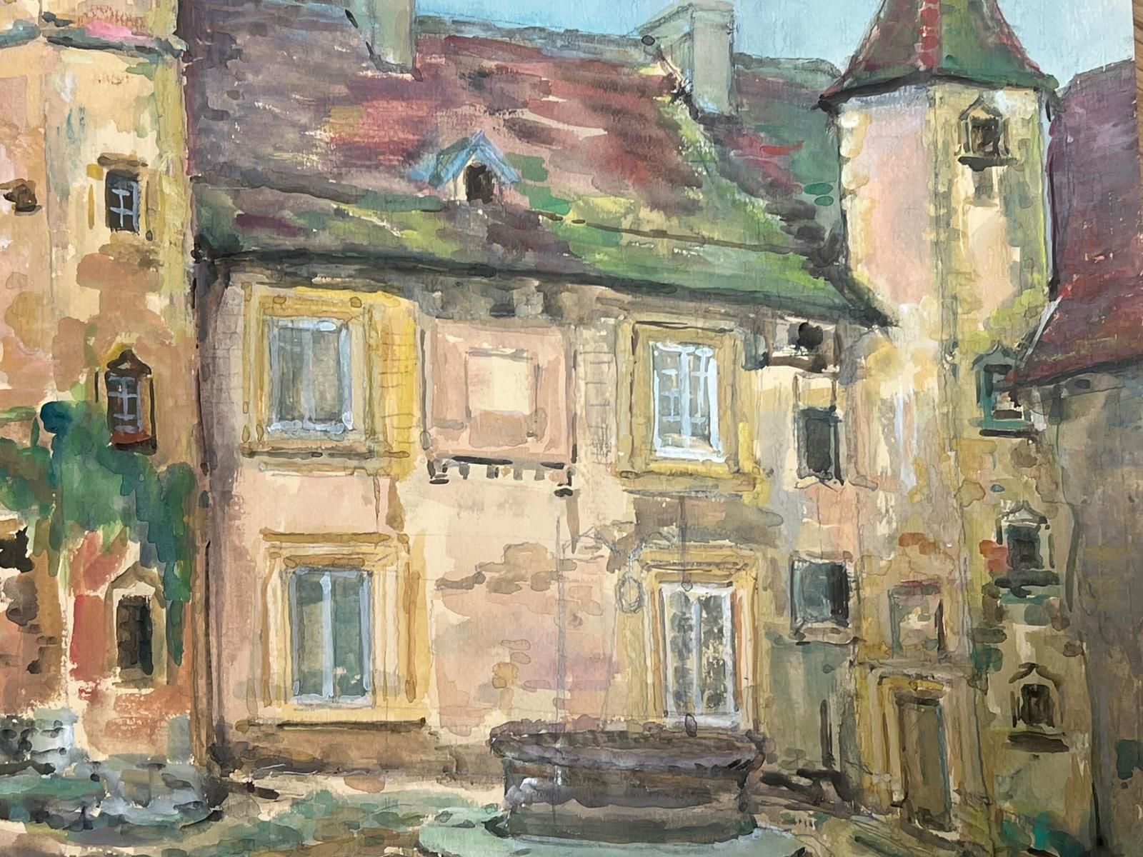 Regine Davidquaint French Chateau Courtyard With Ivy Clad Walls And Stone Well France1950's photo buy