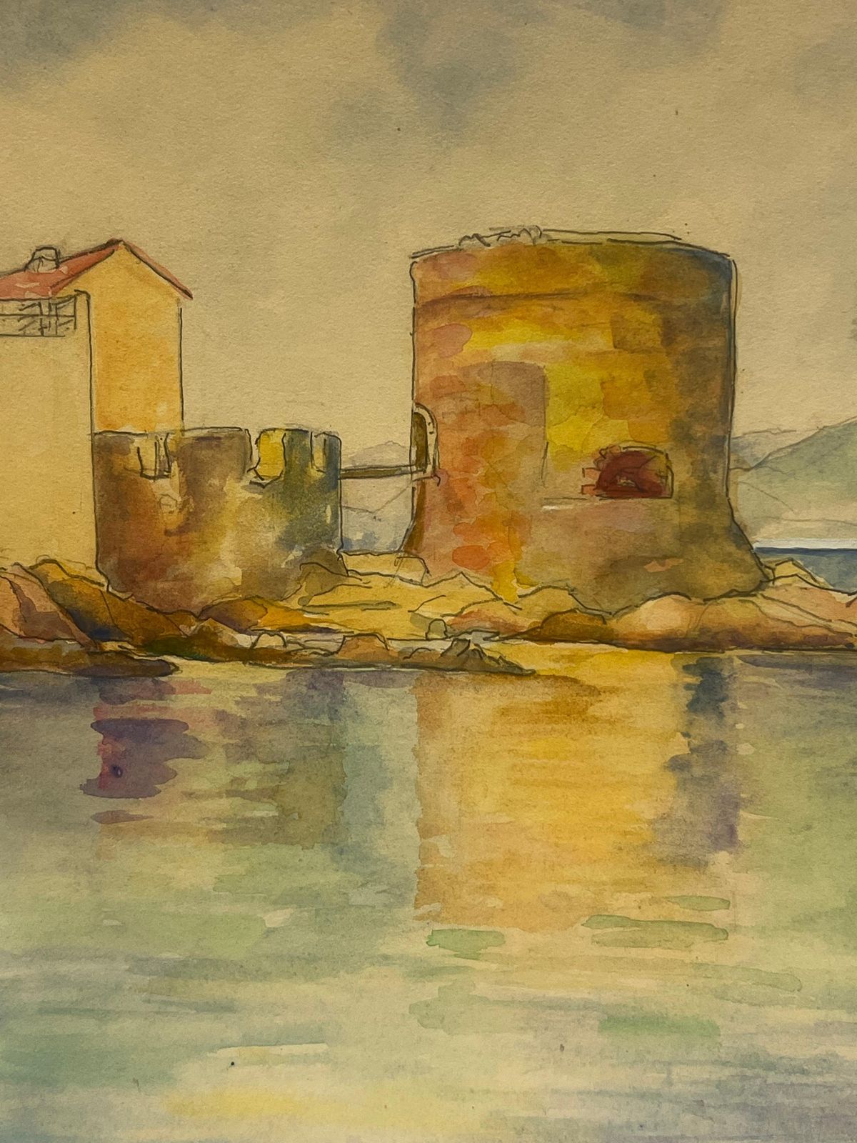 Regine Davidcoastal Fortress With Reflections On Calm Waters St Tropez Landscape1987 photo Art