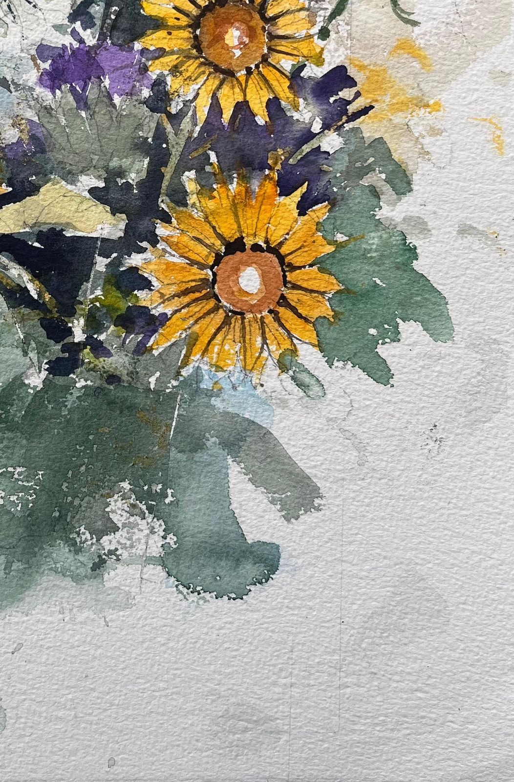 Anthony Averybritish Impressionist Watercolor Of A Vibrant Wildflower Bouquet photo Art