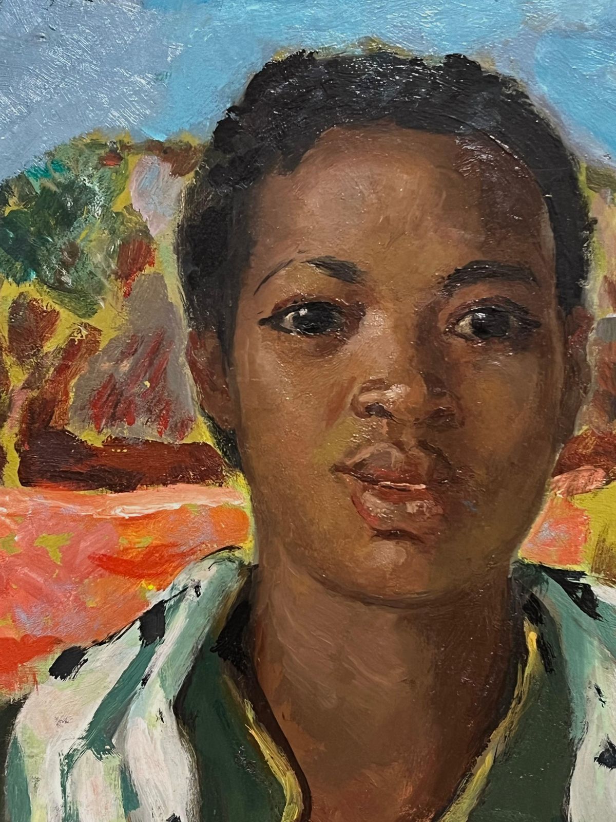 French Schoolmid 20th Century French Signed Oil Portrait Of A Womanmid 20th Century photo Art