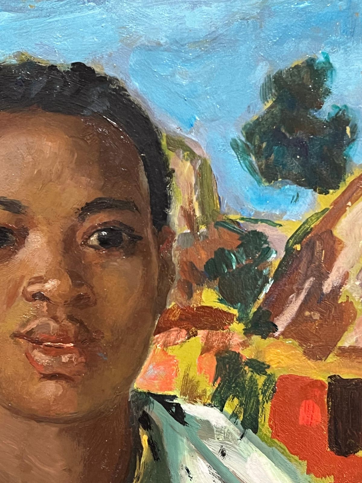 French Schoolmid 20th Century French Signed Oil Portrait Of A Womanmid 20th Century photo vinterior