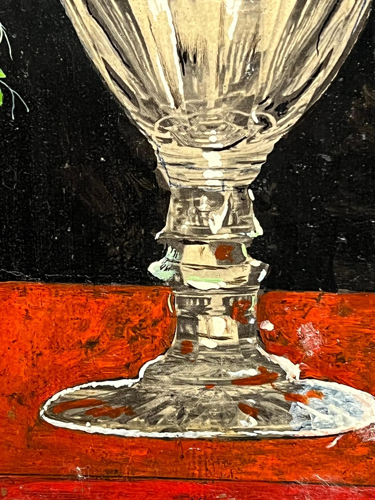 French Artistpair Mid 20th Century French Still Life Painting Ornate Flowers In Glass Vase1950 photo Art
