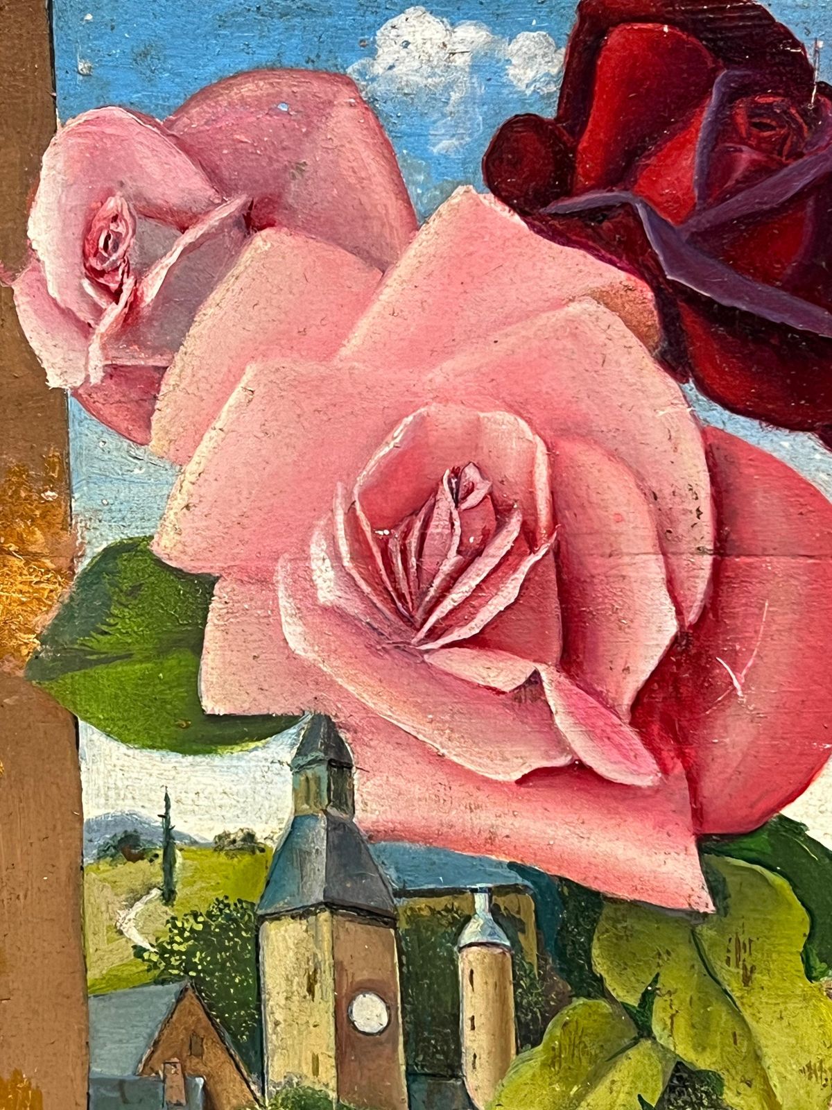 French Artistpair Mid 20th Century French Still Life Painting Ornate Flowers In Glass Vase1950 photo vinterior