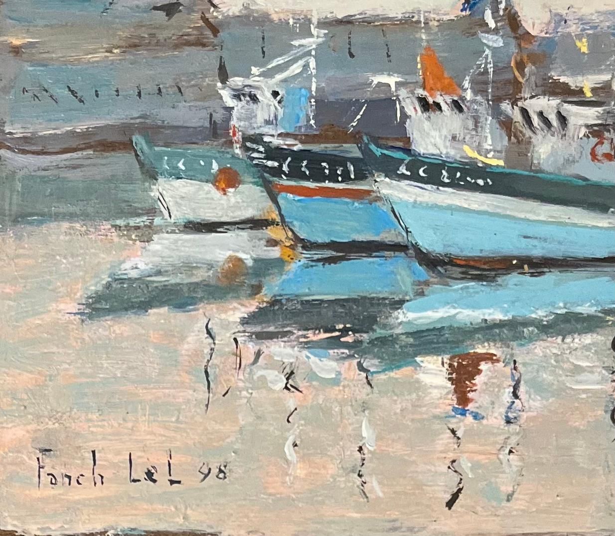 Fanch Lelfrench Impressionist Oil Painting Of Concarneau Harbor In Morning Light1998 photo 504.0