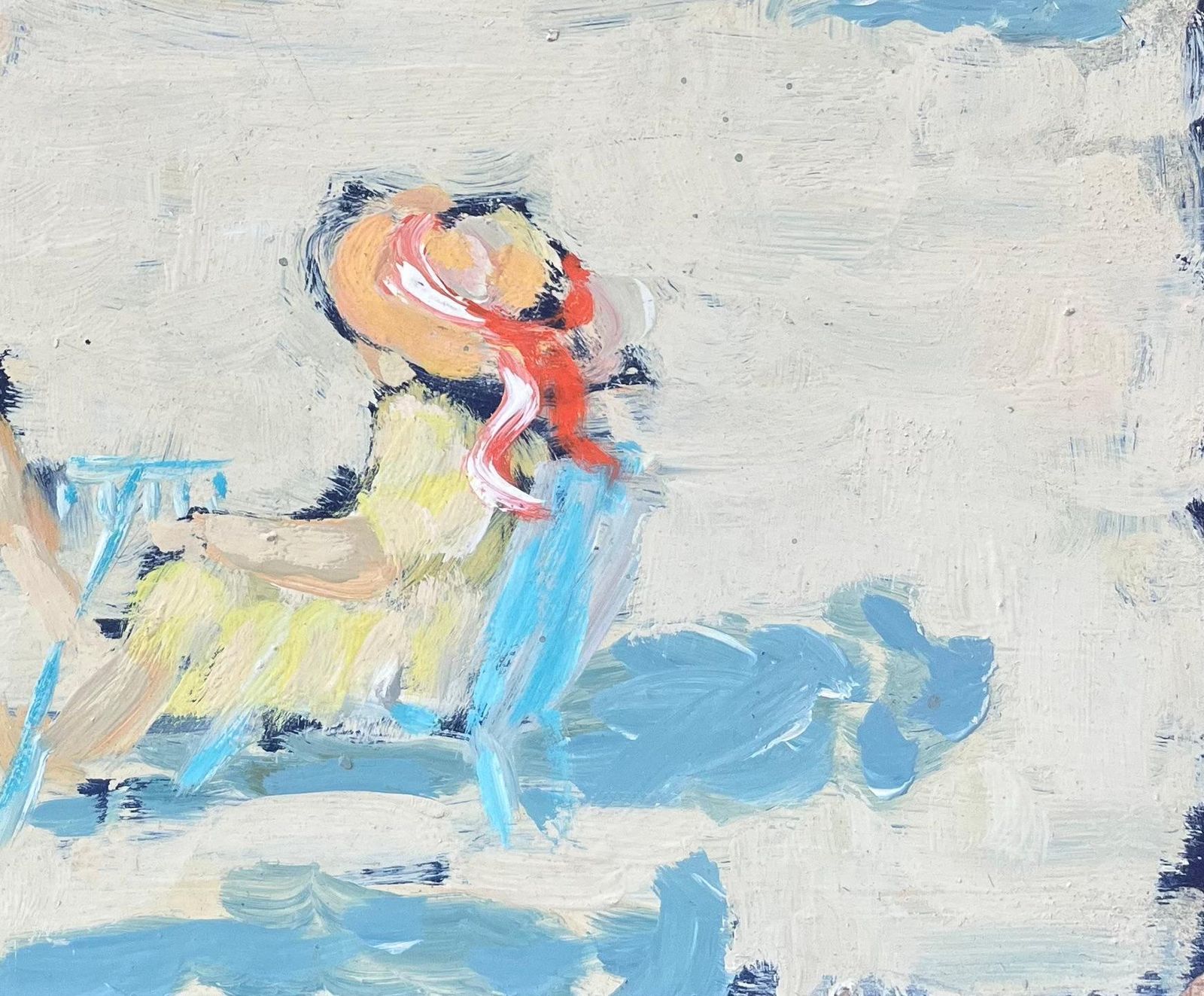 Fanch Lelfrench Impressionist Oil Painting Of Two Women At The Beach20th Century photo Art
