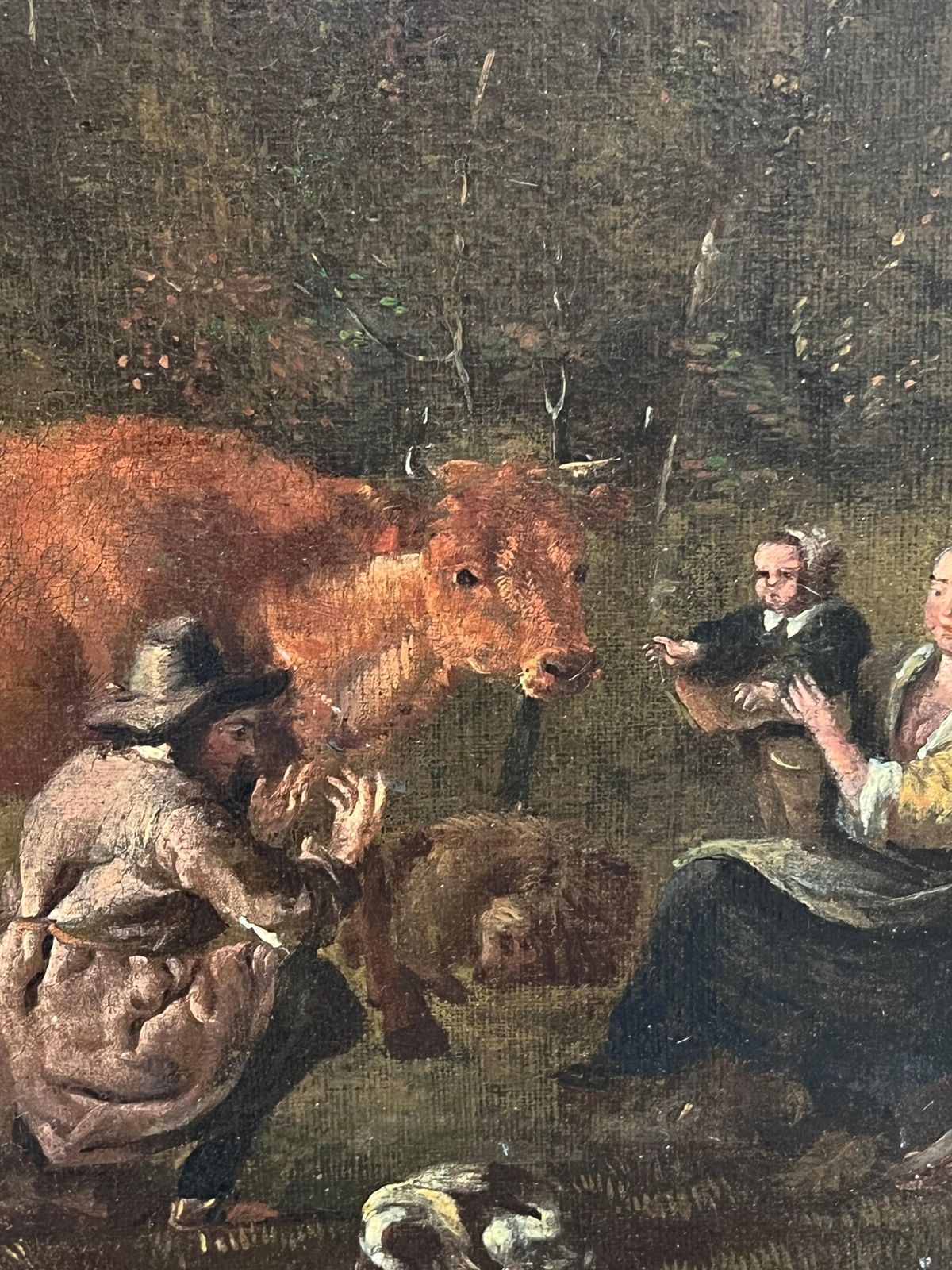 Dutch Old Master17th Century Dutch Pastoral Scene Figures Cattle Goats In A Bucolic Landscape17th Century photo Art