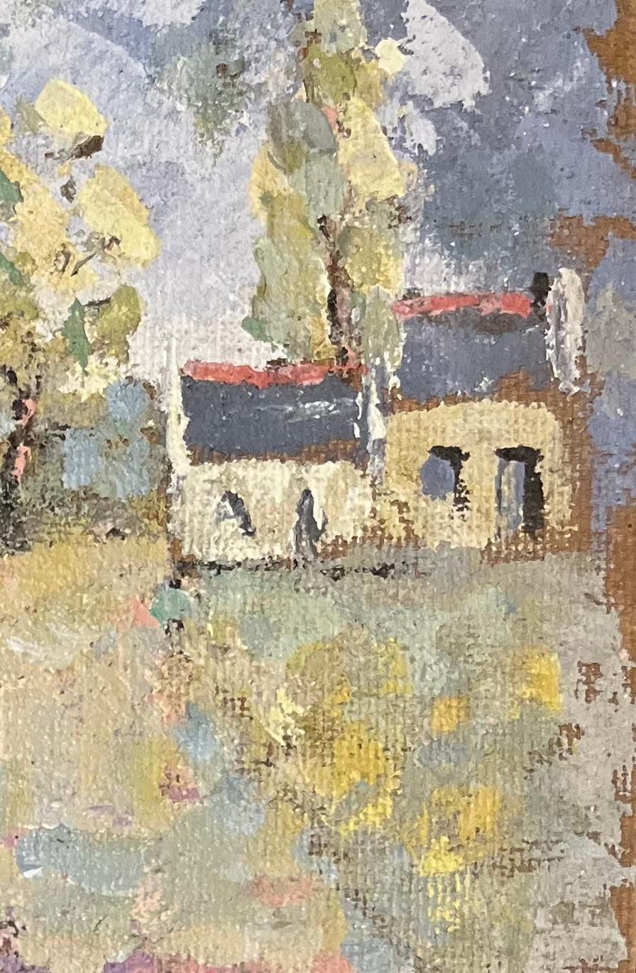 Fanch Lelfrench Impressionist Oil Painting Of Village In Breton Countryside20th Century photo for sale