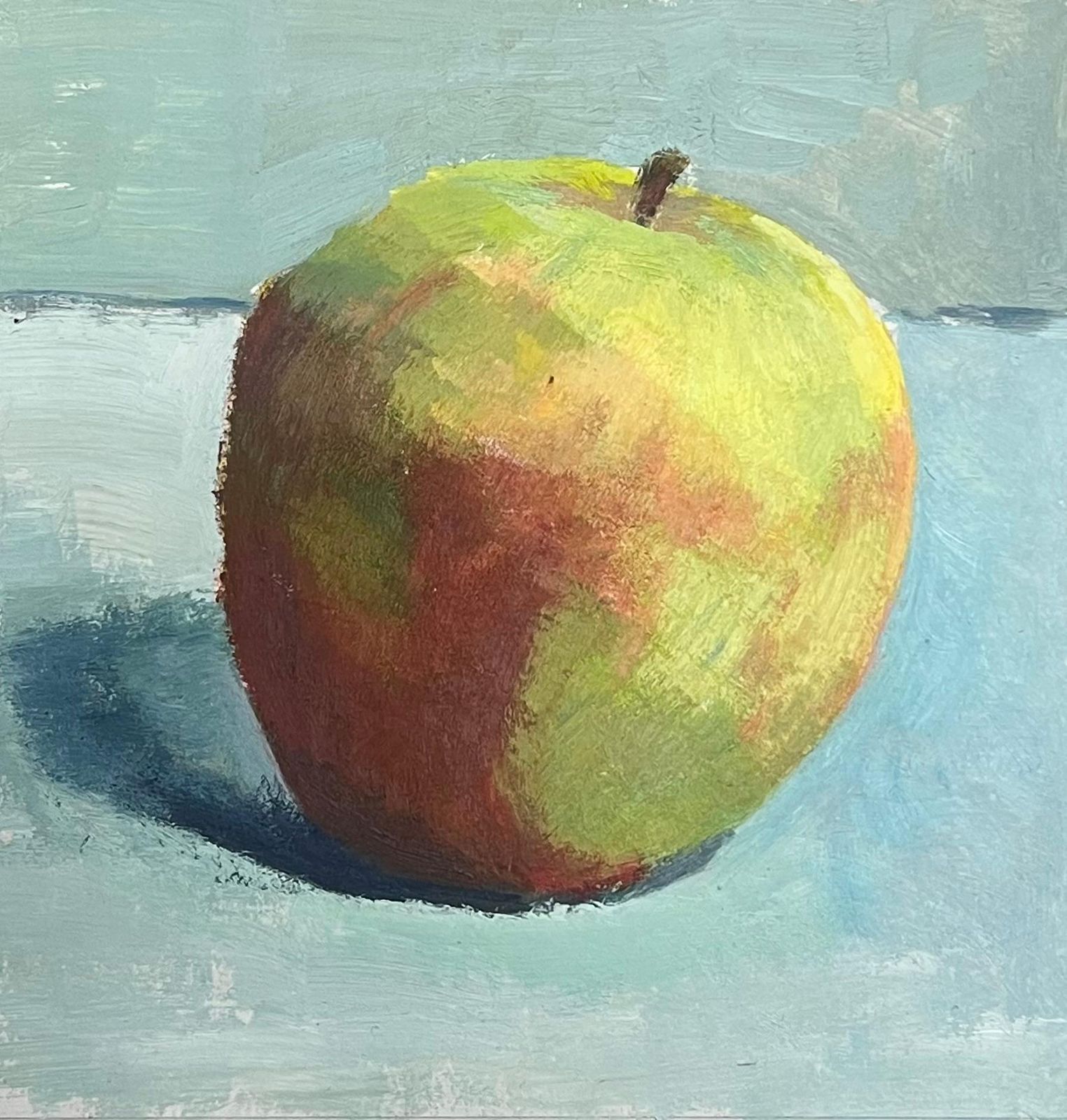 Guy Nicodfrench Oil Simple Still Life Painting Of An Apple1952 photo for sale