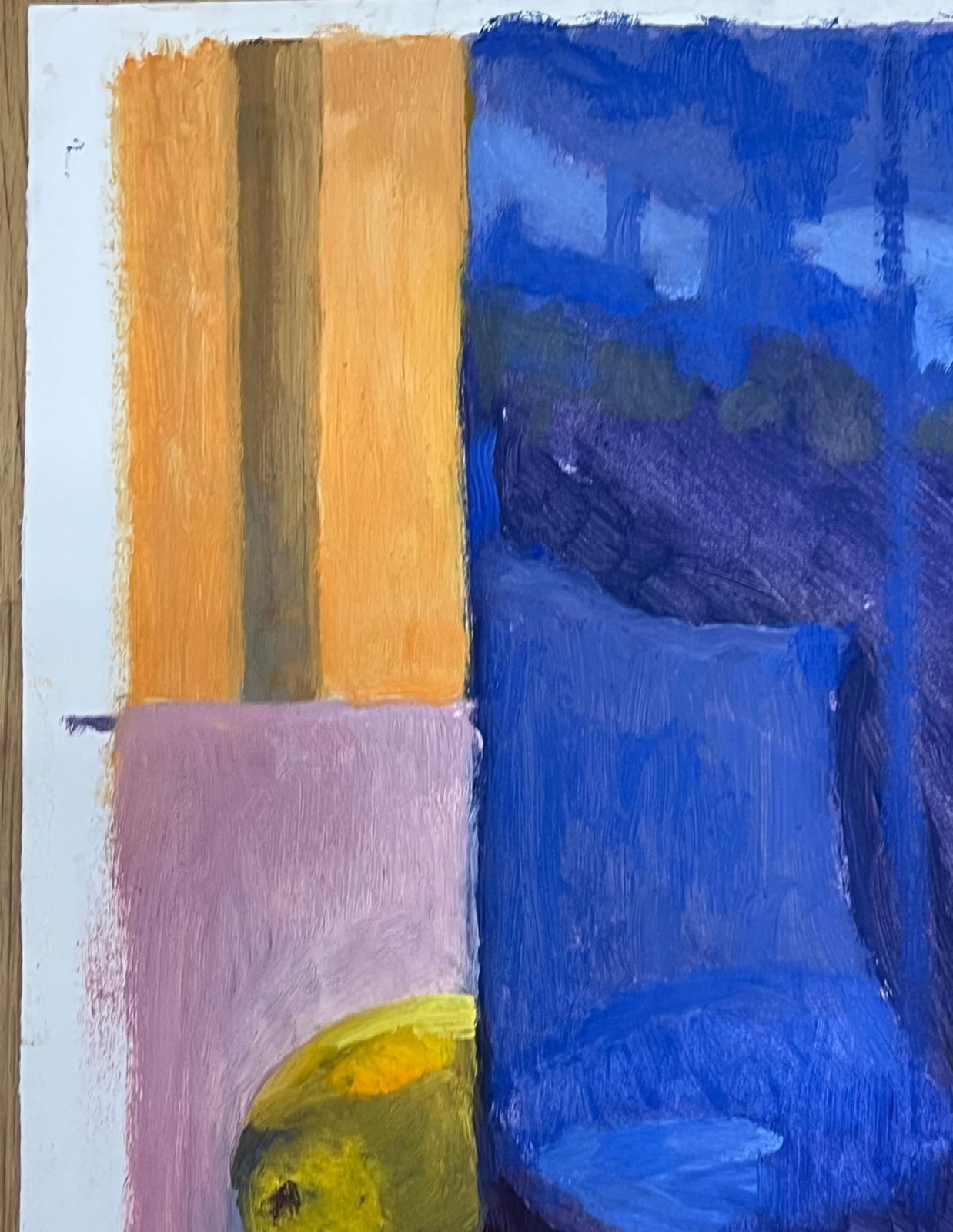 Guy Nicodstill Life With A Blue Vase, Yellow Lemon, And Orange On A Table French Oil1952 photo 561.0