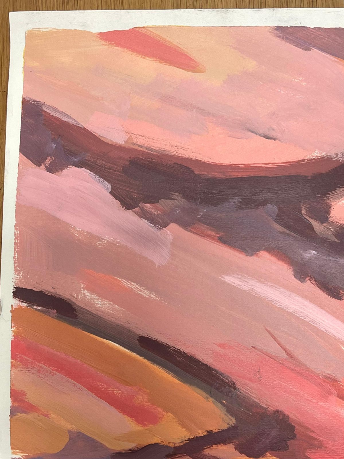 Helen Greenfieldabstract Pink Landscape Of Blush And Earth French Oil Painting photo 662.0